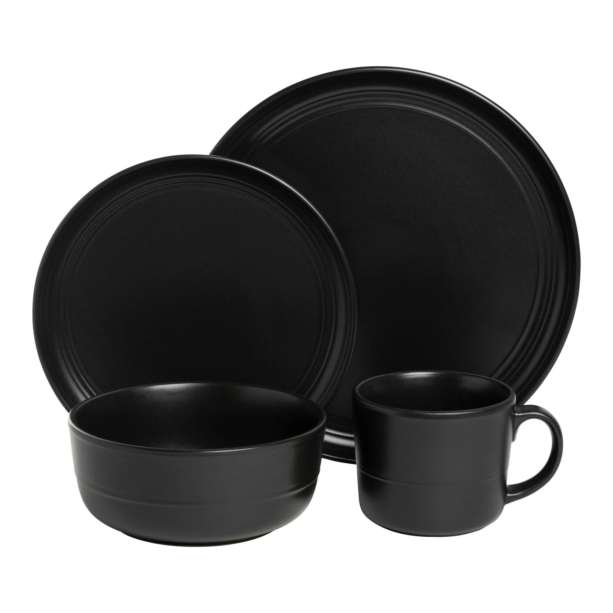 10 Strawberry Street Double Line 16 Piece Dinnerware Set, Matte Black - Image 2