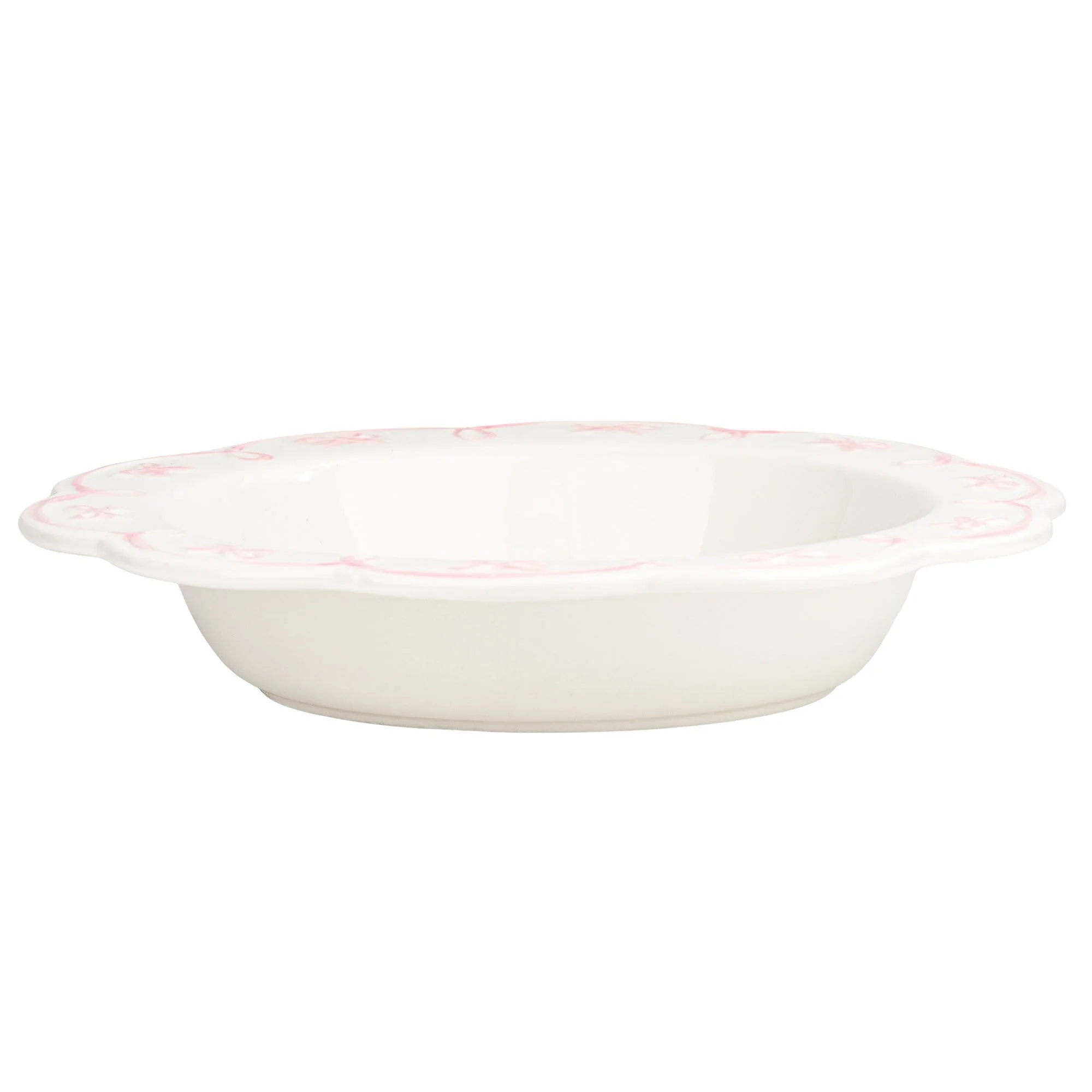 10 Strawberry Street Sweet Ribbon Trim Pie Dish, Ballet Pink - Image 2