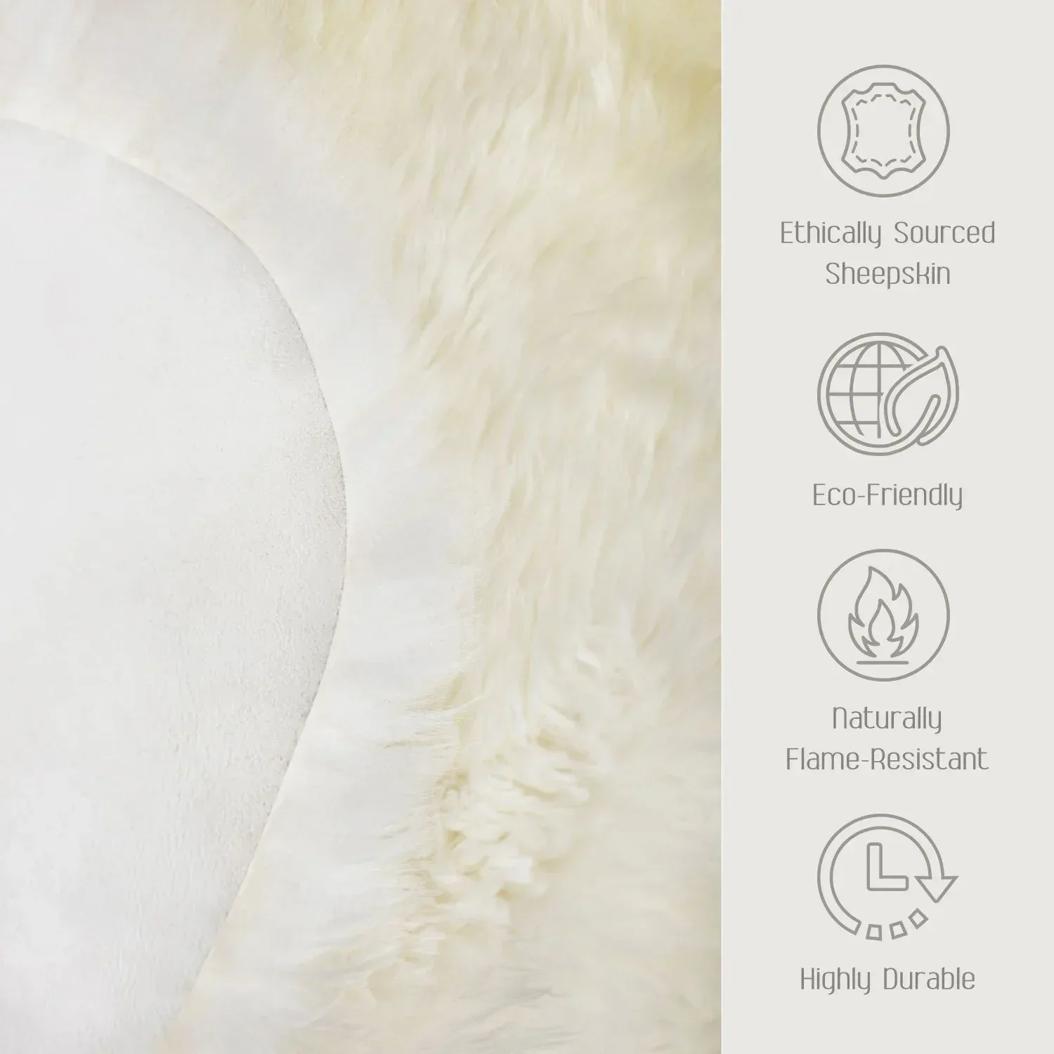 100% Genuine Sheepskin Rug, 5'10" x 1'11" - Image 3