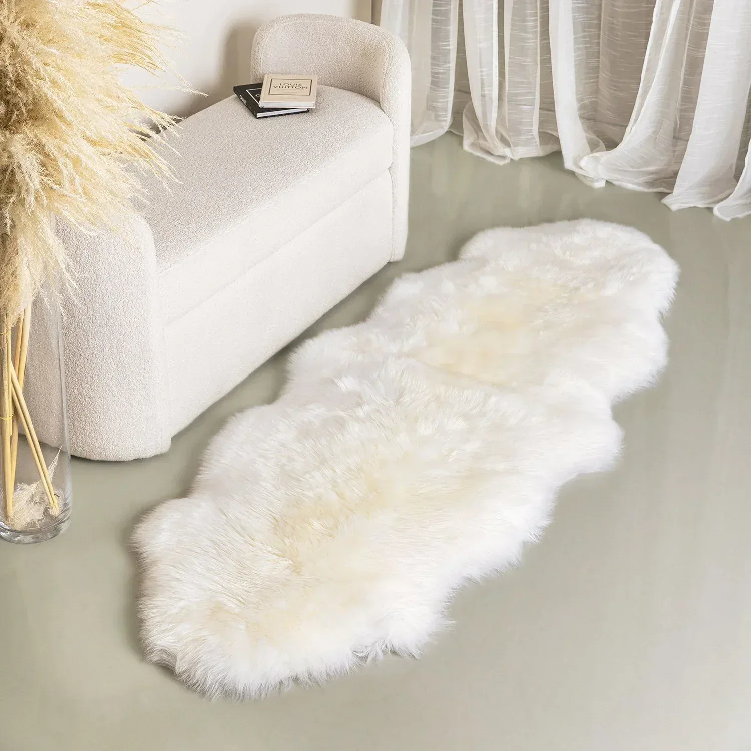 100% Genuine Sheepskin Rug, 5'10" x 1'11" - Image 4