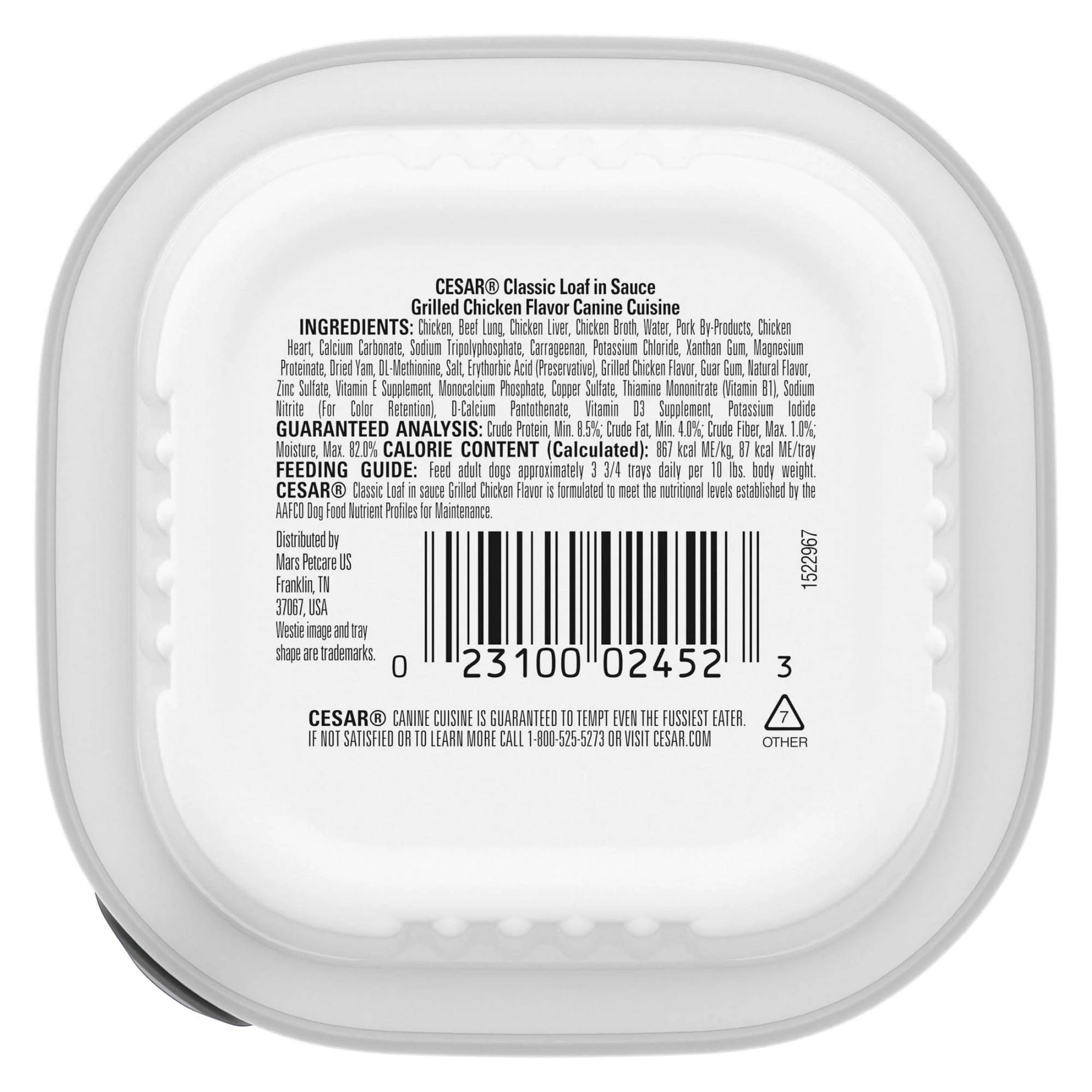 (12 pack) Cesar Classic Loaf in Sauce Grilled Chicken Wet Dog Food, 3.5 oz Easy Peel Tray - Image 6
