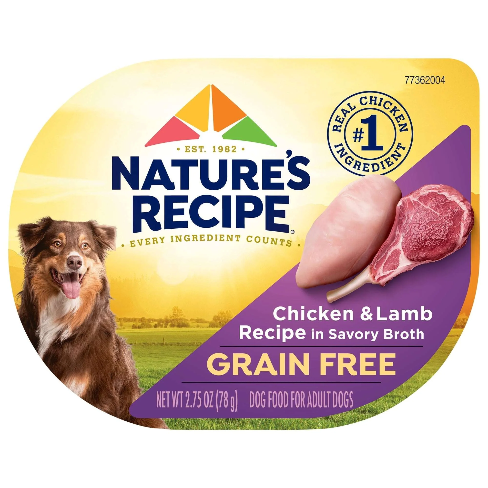 (12 pack) Nature's Recipe Grain Free Chicken & Lamb in Savory Broth Wet Dog Food, 2.75 oz Cup - Image 2