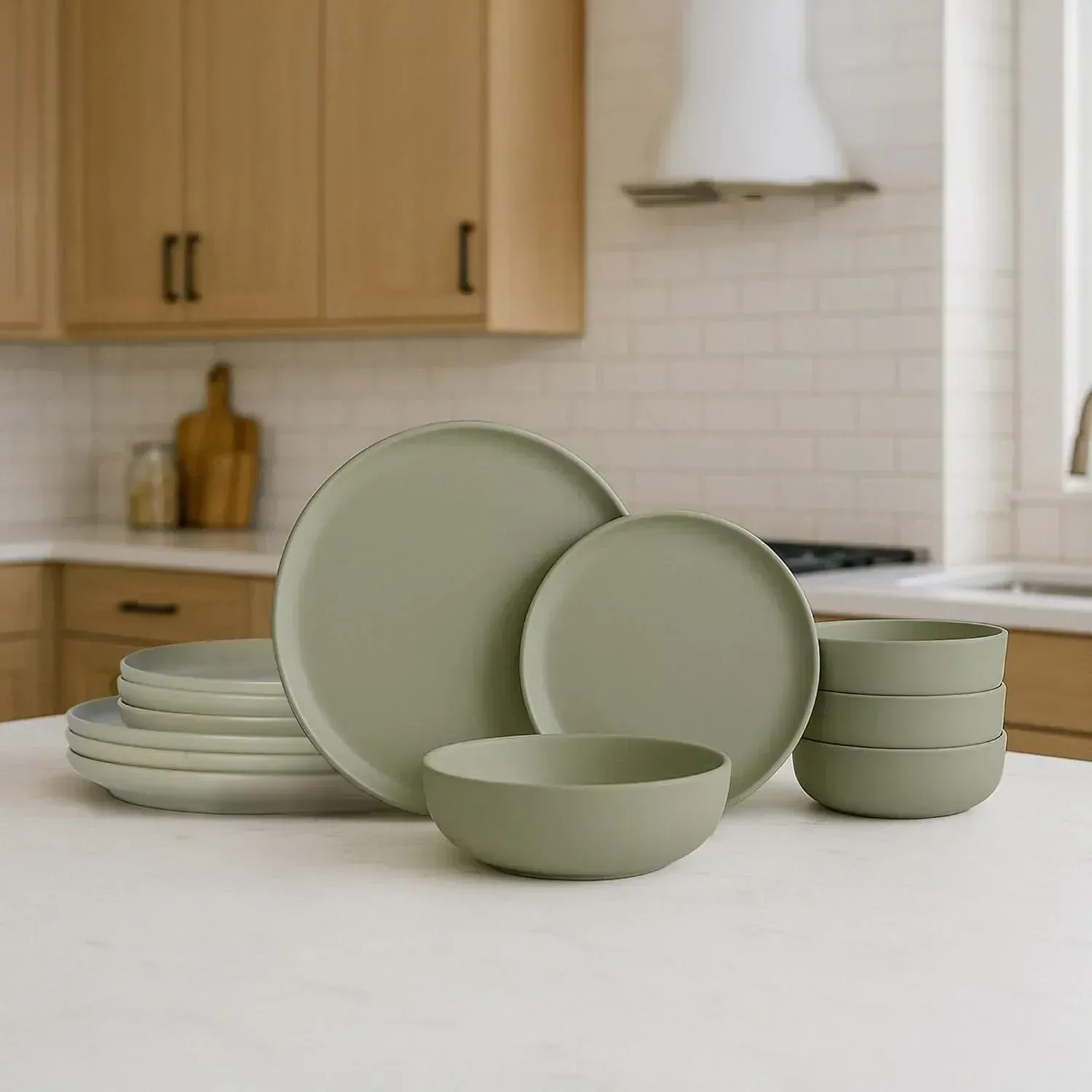 12-Piece Stoneware Dinnerware Set with Mugs | Microwave and Dishwasher Friendly | Stackable Matte Glaze Plates & Bowls | Service for 3 (Black for 3) - Image 14