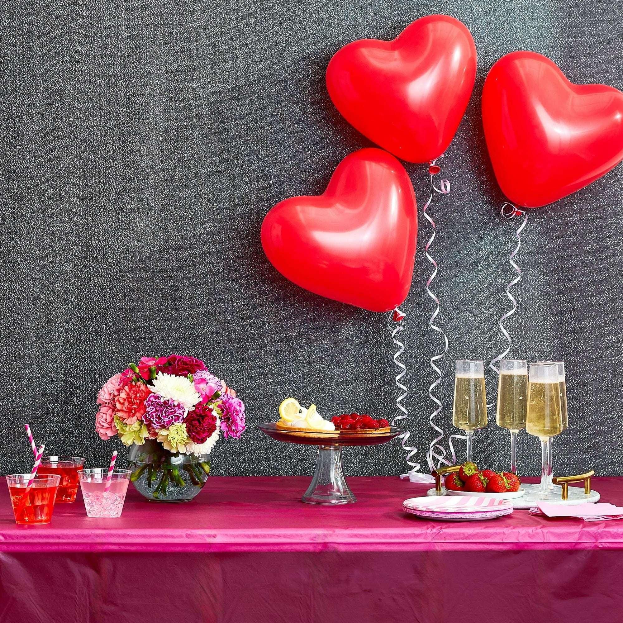 12" Red Heart Shaped Latex Balloons, 5 Pieces Per Pack, by Way To Celebrate (Pack of 2) - Image 3