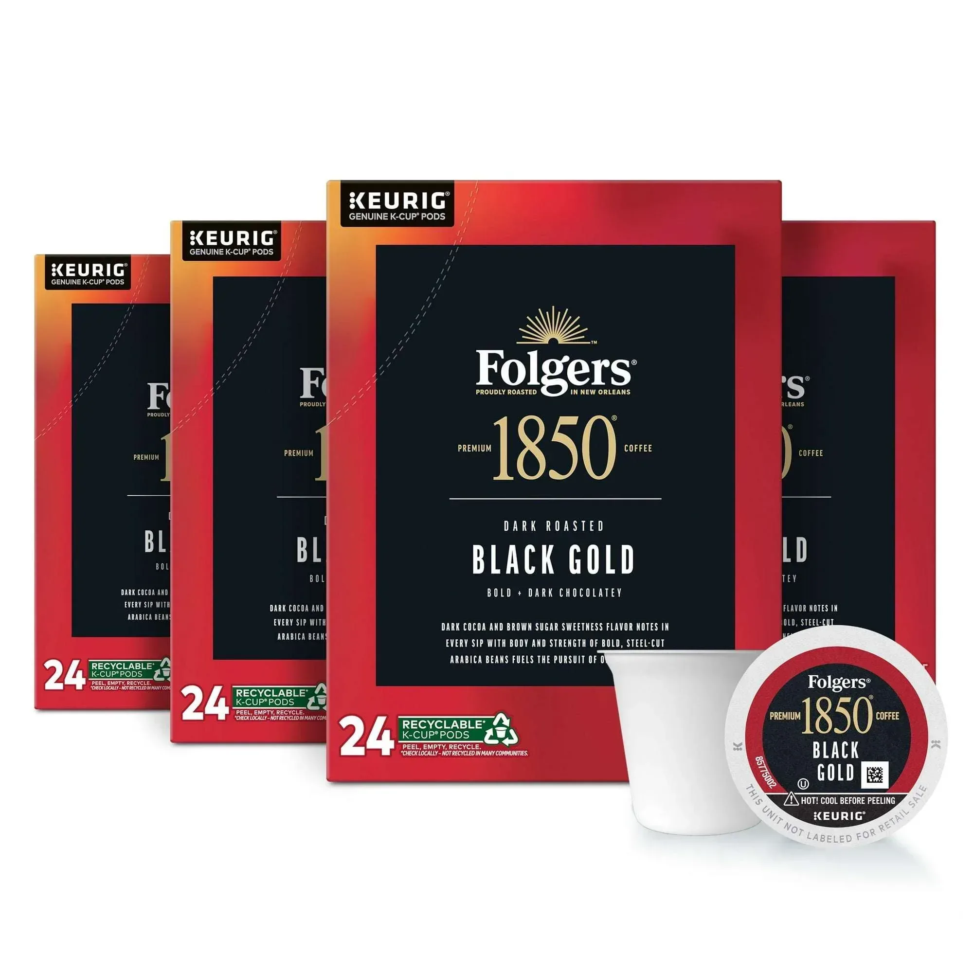 1850 Black Gold, Dark Roast Coffee, Keurig K Cup Pods, 24 Count Box - Image 7