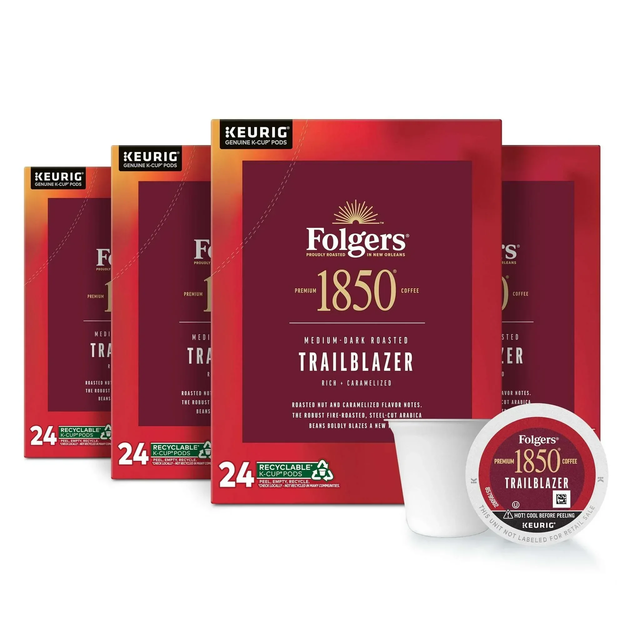 1850 Trailblazer, Medium Dark Roast Coffee, Keurig K Cup Pods, 24 Count Box - Image 6