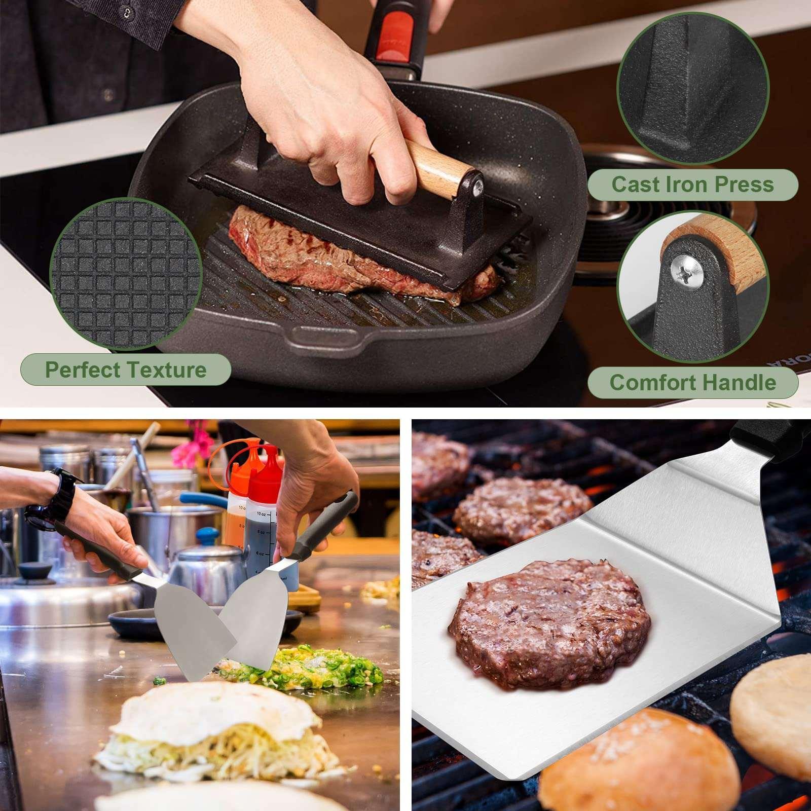 18PCS Griddle Accessories Kit,Flat Top Grill Accessories Set for Blackstone,Stainless Steel Grill Set - Image 3