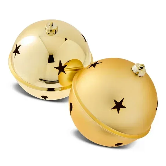 2-Count Gold Jumbo Bell Shatterproof Christmas Ornaments, 7.87 in, by Holiday Time - Image 8