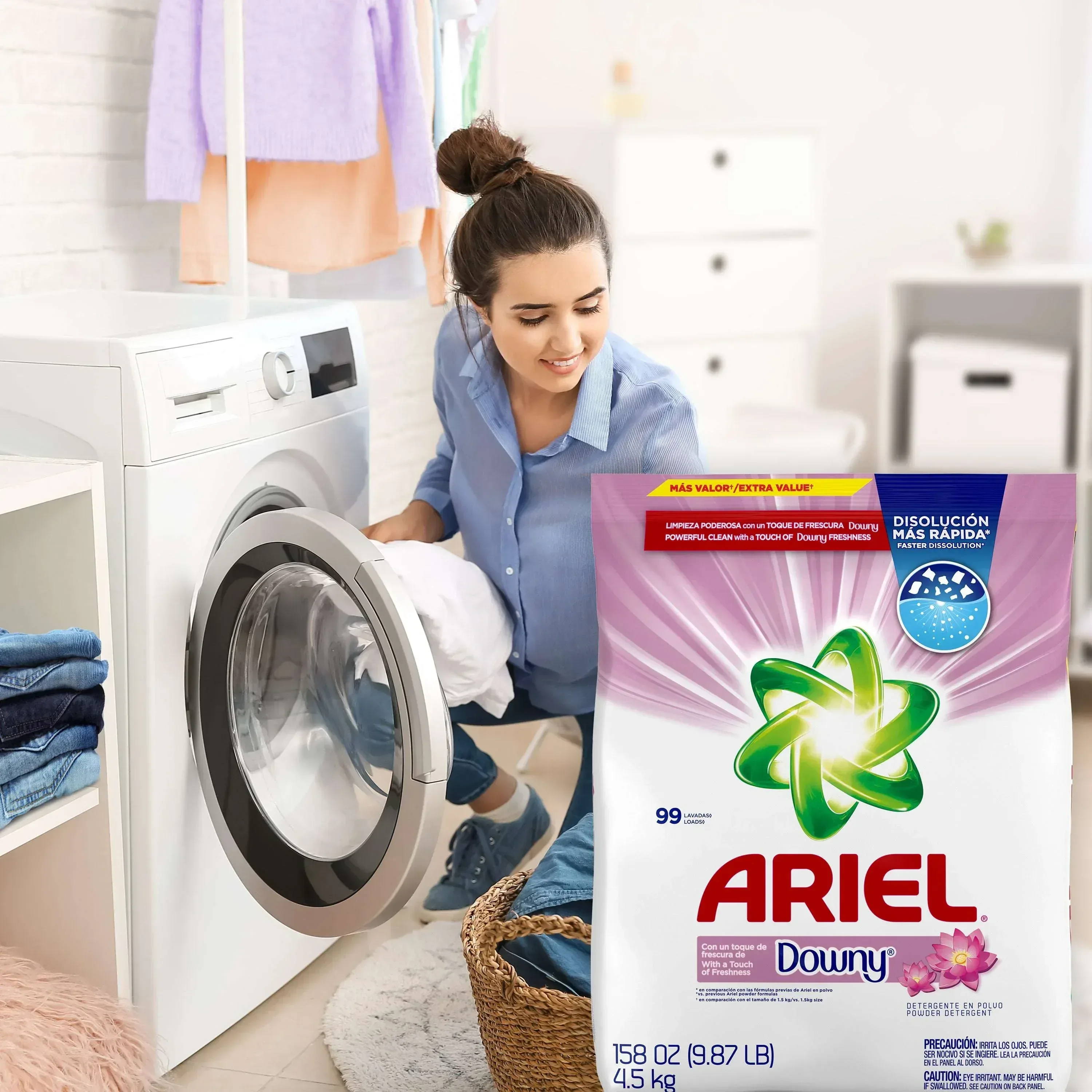 (2 pack) Ariel with a Touch of Downy Freshness Powder Laundry Detergent, 105 oz, 66 Loads - Image 4