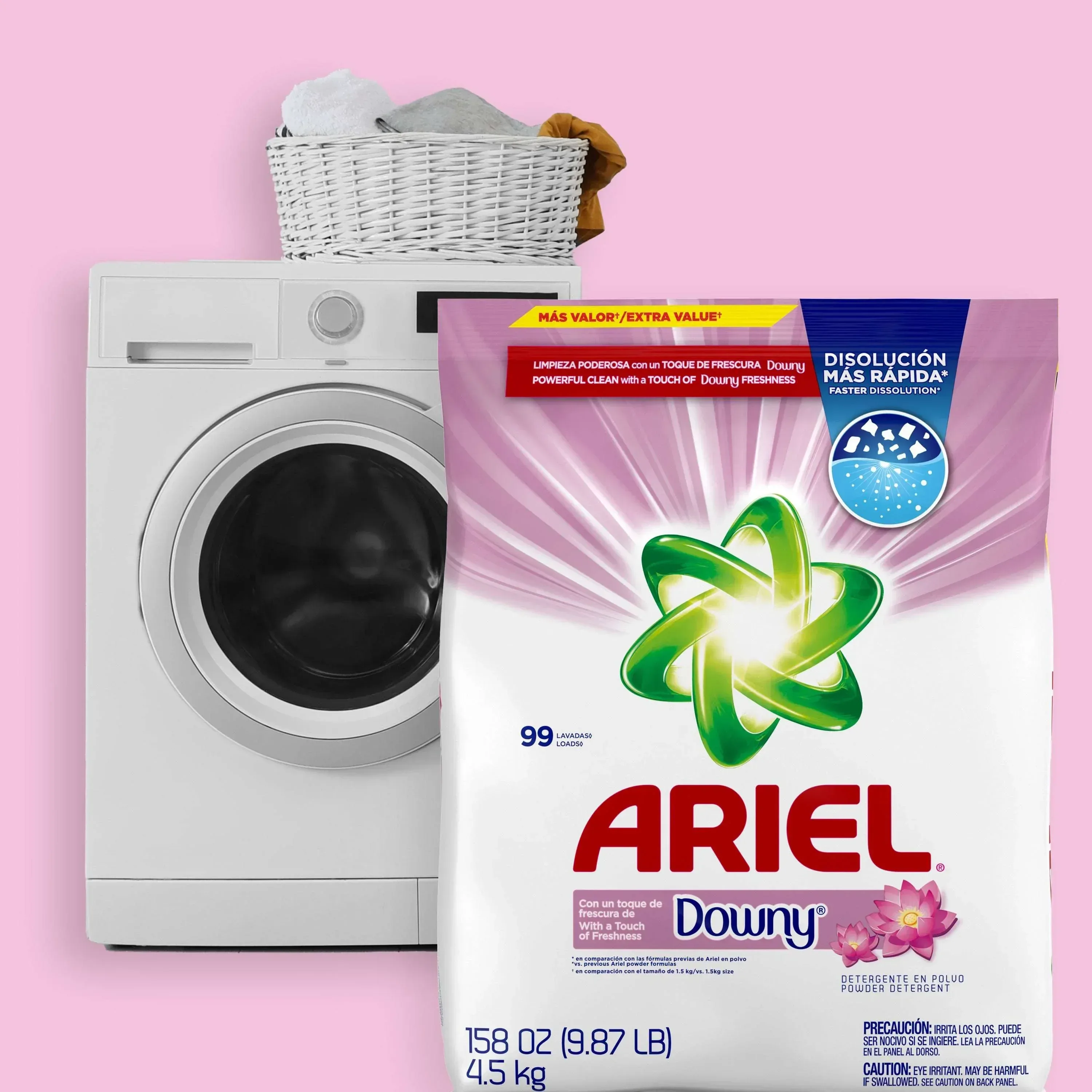(2 pack) Ariel with a Touch of Downy Freshness Powder Laundry Detergent, 105 oz, 66 Loads - Image 5