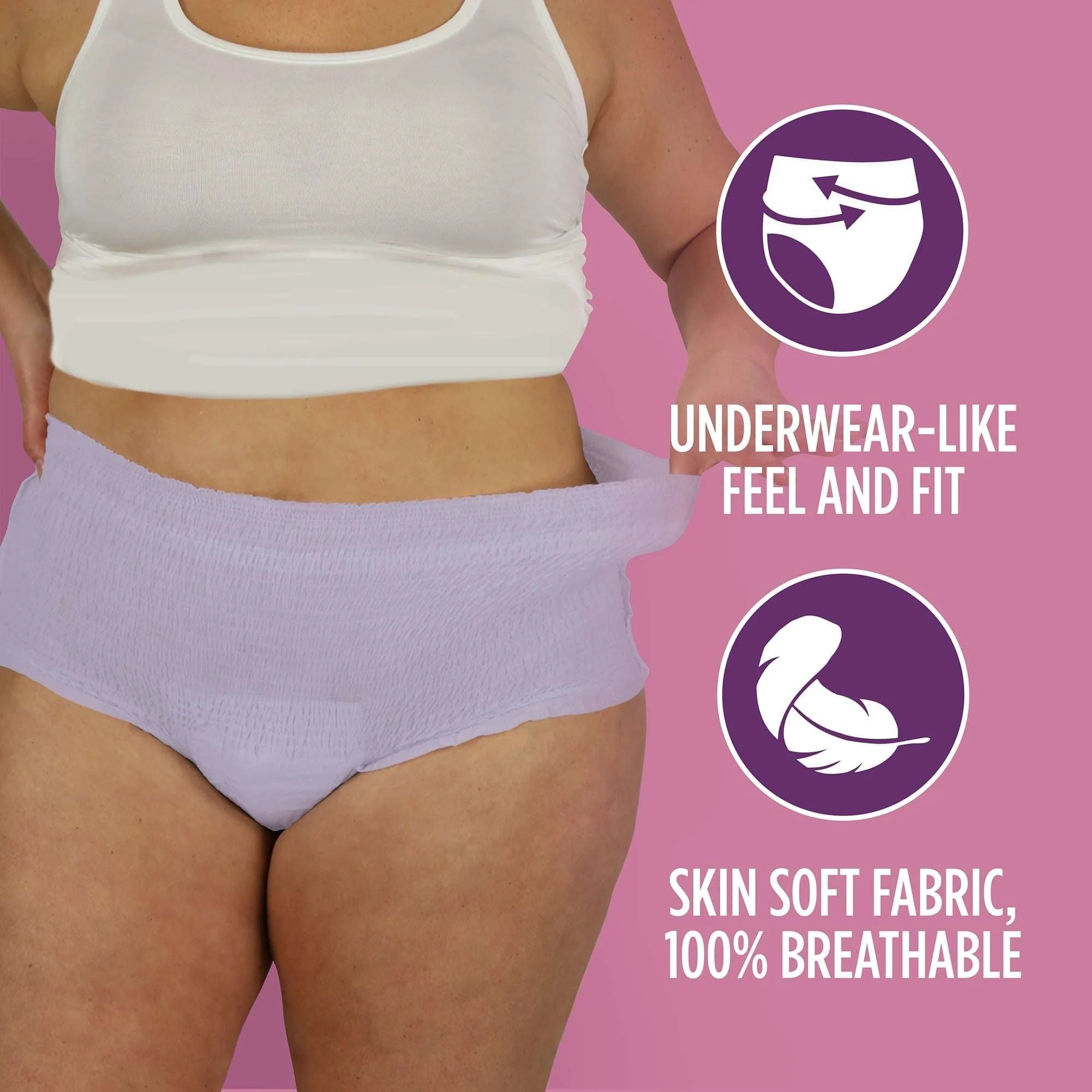 (2 pack) Assurance Women's Incontinence and Postpartum Underwear, L, Maximum Absorbency, 36 Count - Image 5