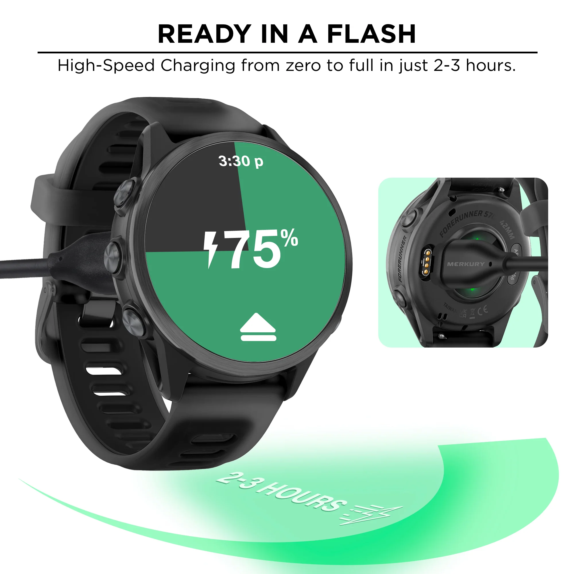 2 Pack Charge Cable - Garmin - 3 Ft - Black - Image 3