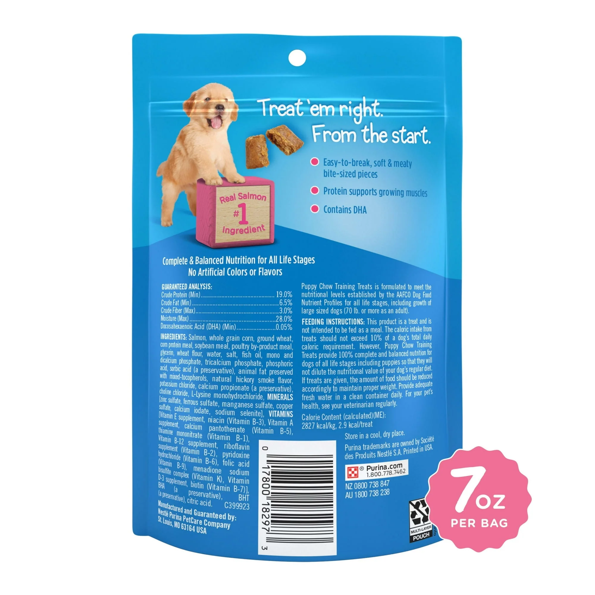 (2 pack) Purina Puppy Chow Dog Training Treats, Healthy Start with Real Salmon, 7 oz Pouch - Image 3