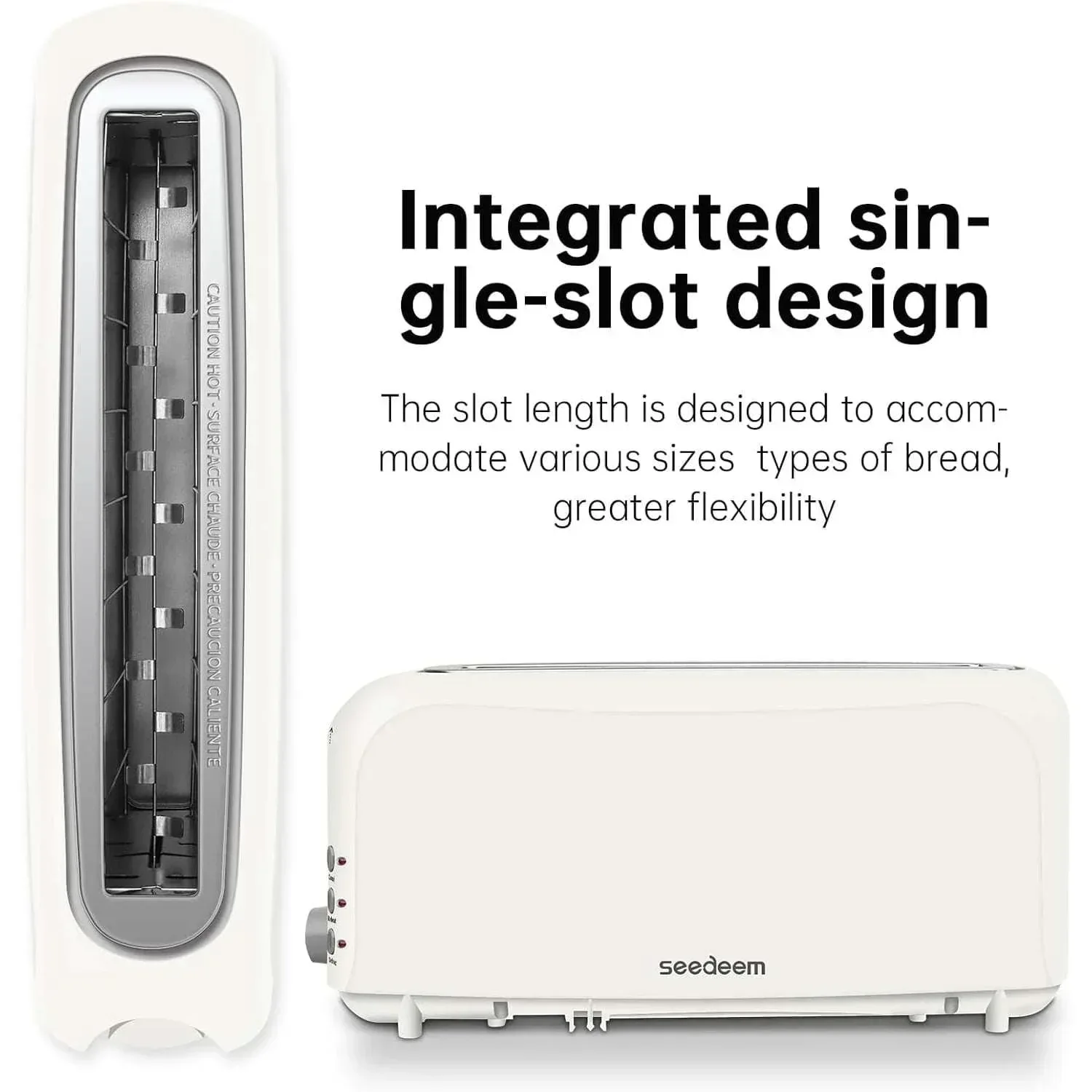 2-Slice Slim Toaster, 6 Shade Settings with Cancel, Reheat & Defrost, 10" Long Slot, Auto Shut off, Removable Crumb Tray, Black - Image 3