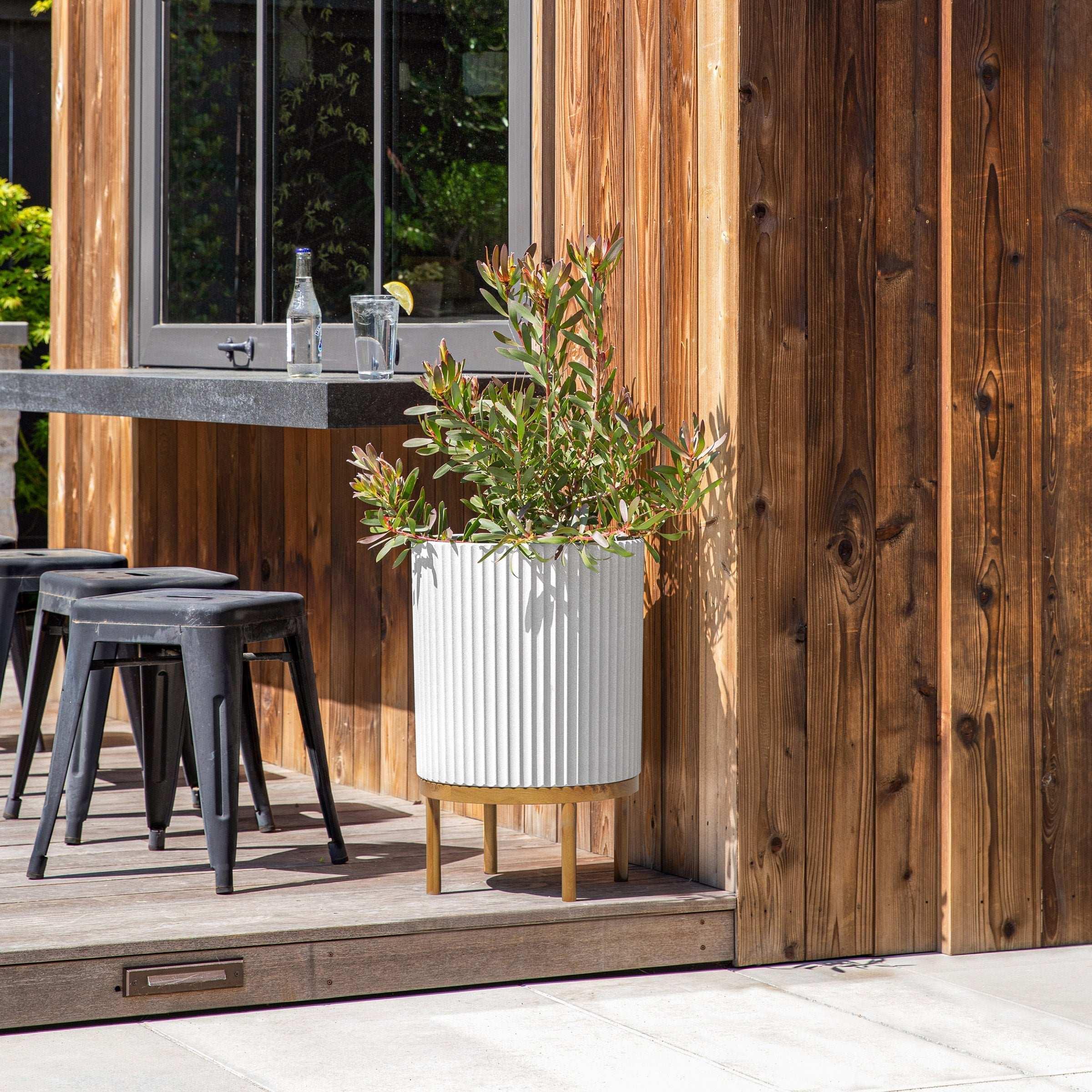 21.5” Capri Planter with Wood Stand by Veradek, 2-pack - Image 2