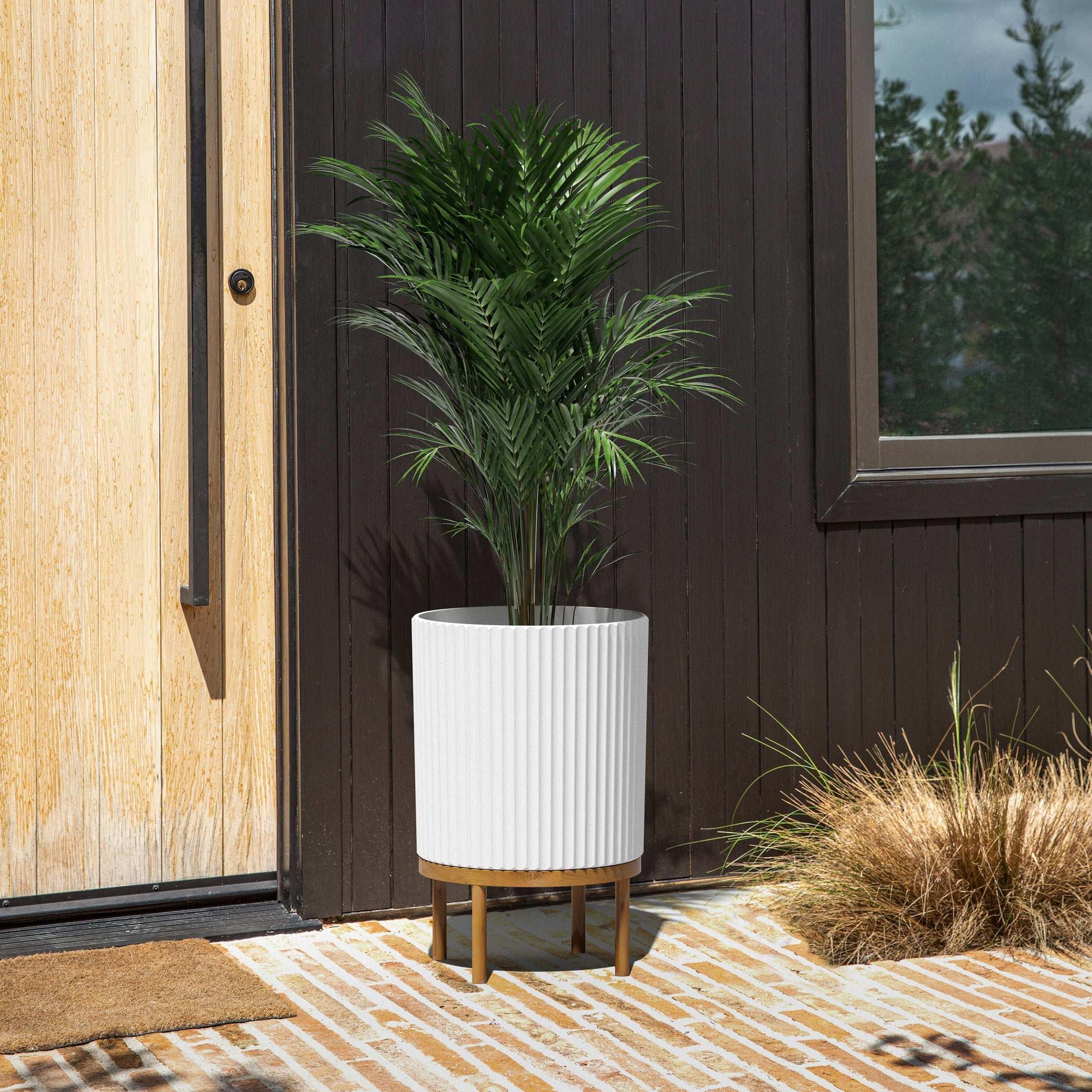 21.5” Capri Planter with Wood Stand by Veradek, 2-pack - Image 3