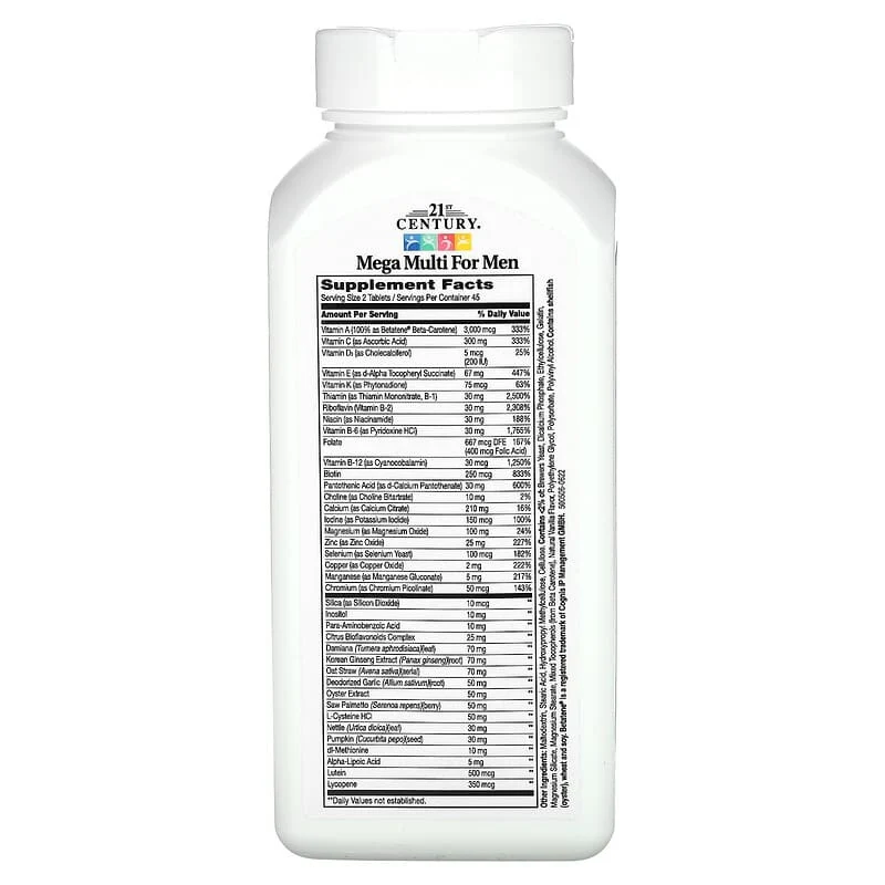 21st Century, Mega Multi for Men, 90 Tablets - Image 2