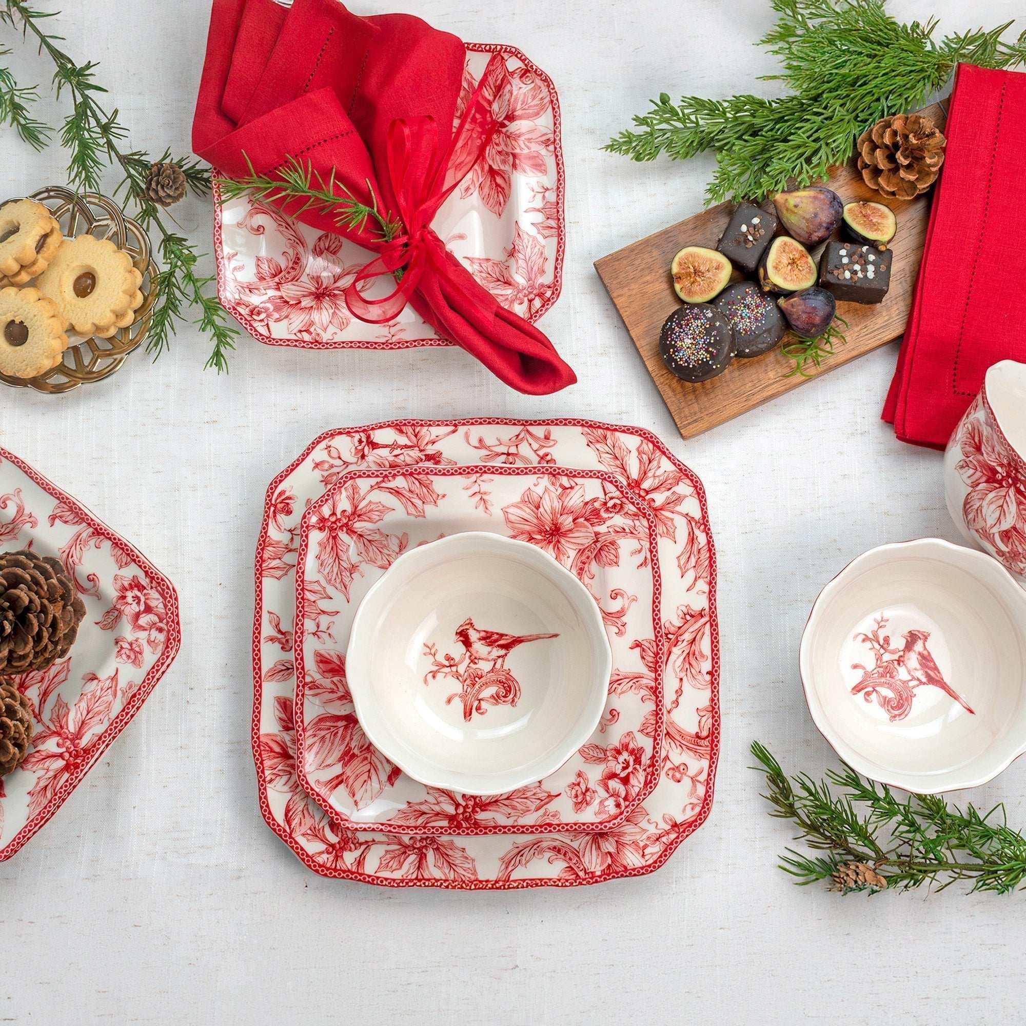 222 Fifth Christmas Lane 12-piece Dinnerware Set - Image 2