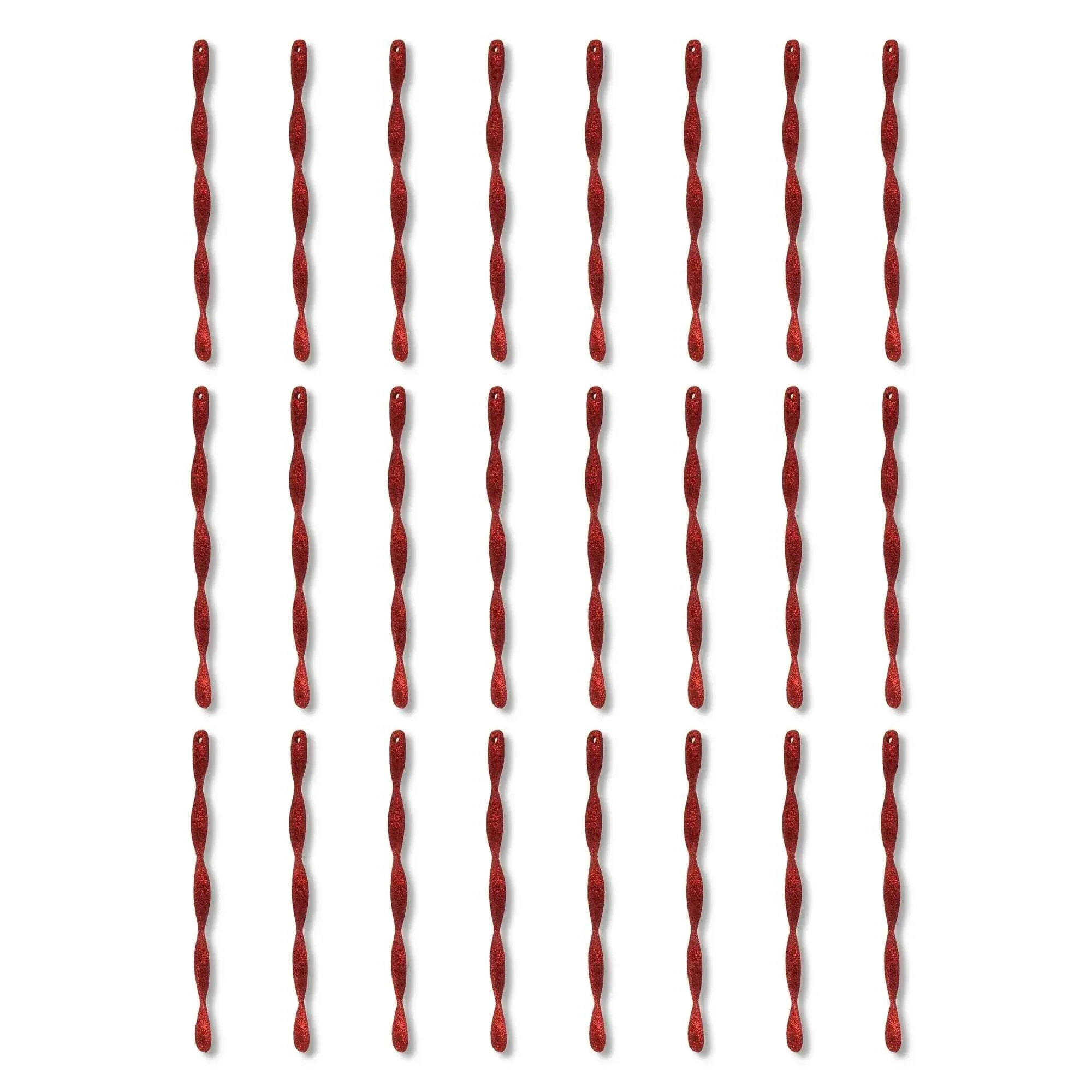 24 Count Red Glitter Icicle Christmas Ornaments, 7 in, by Holiday Time - Image 5