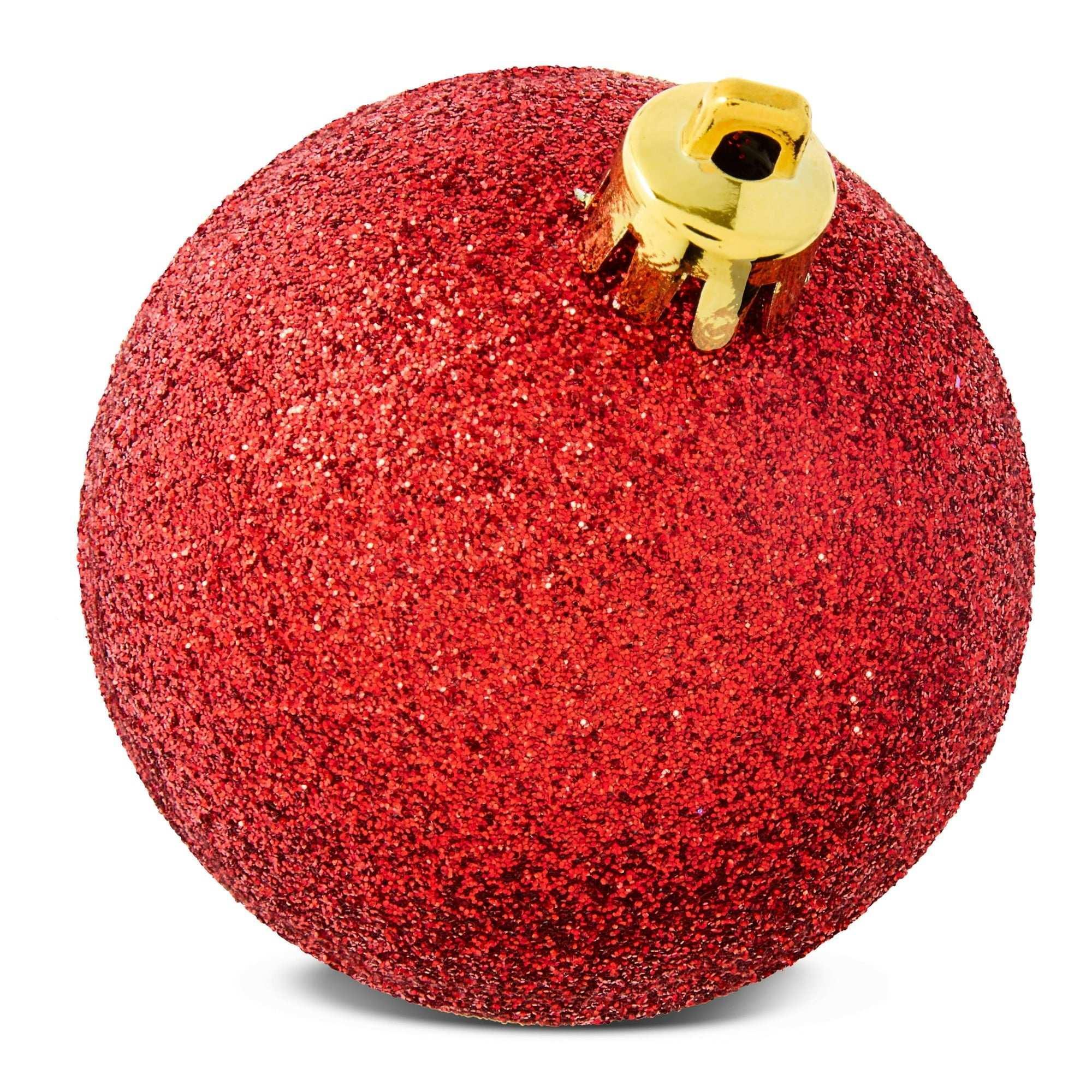 24-Count Red Shatterproof Multi-Textured Christmas Ornaments, 2.36 in, by Holiday Time - Image 9
