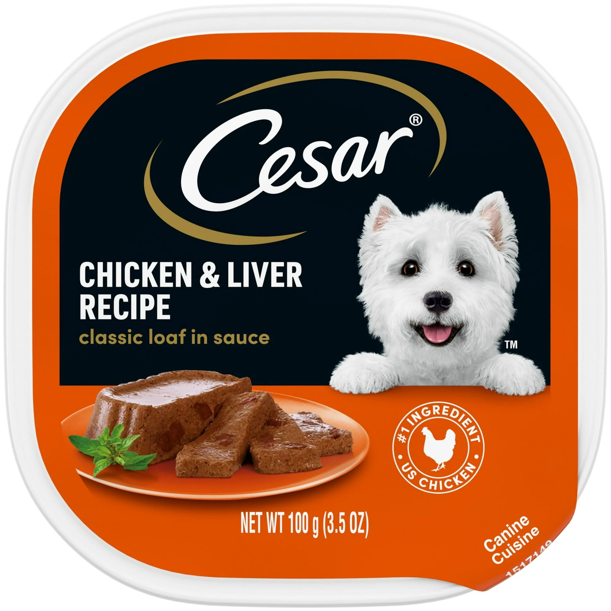 (24 pack) Cesar Classic Loaf In Sauce Chicken And Liver Recipe Wet Dog Food, 3.5 Oz Tray - Image 2