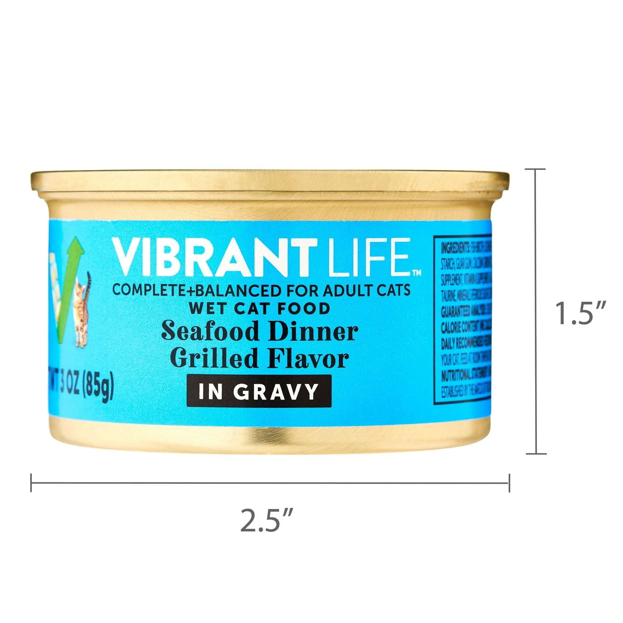 (24 pack) Vibrant Life Seafood Dinner Grilled Flavor in Gravy Wet Cat Food, 3 oz Can - Image 6