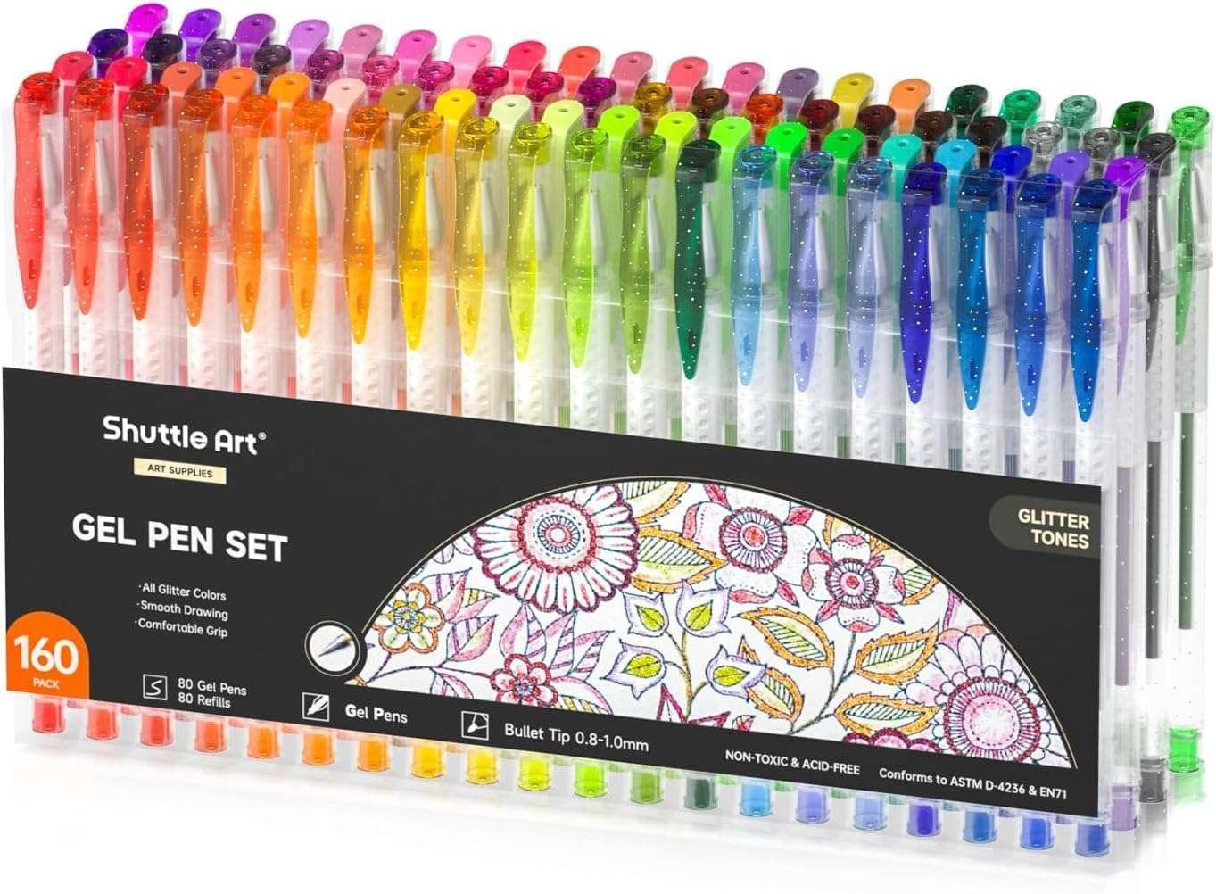 240 Pack Glitter Gel Pens, Shuttle Art 120 Colors Glitter Gel Pen Set with 120 Refills for Adult Coloring Books Craft Doodling - Image 9