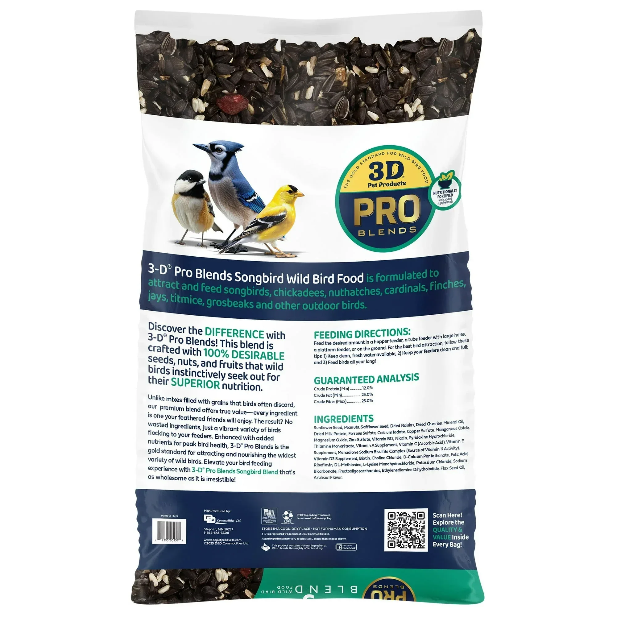 3-D Pro Blends Songbird Blend Wild Bird Food, Wild Bird Seeds, 5 Pounds - Image 11