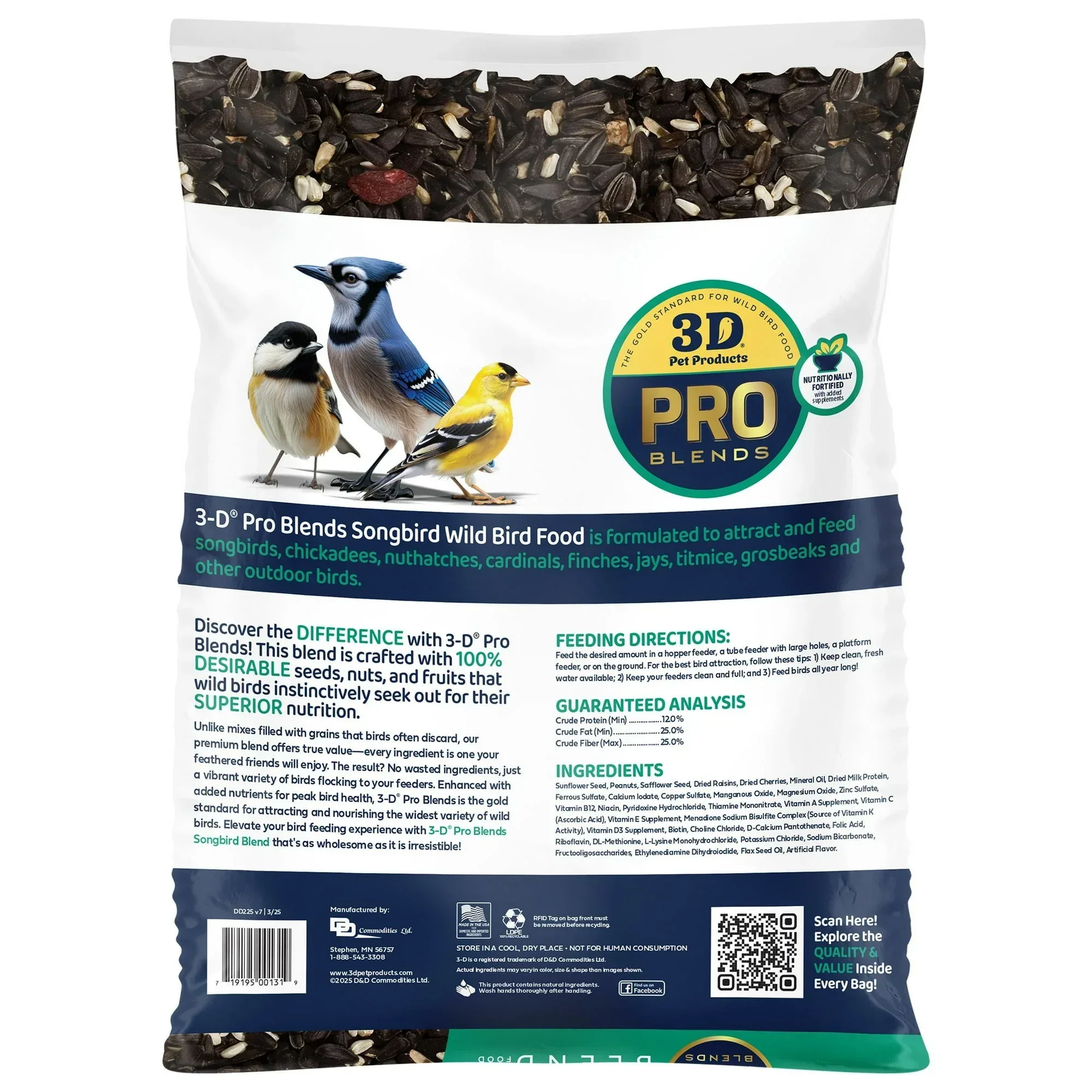 3-D Pro Blends Songbird Blend Wild Bird Food, Wild Bird Seeds, 5 Pounds - Image 2