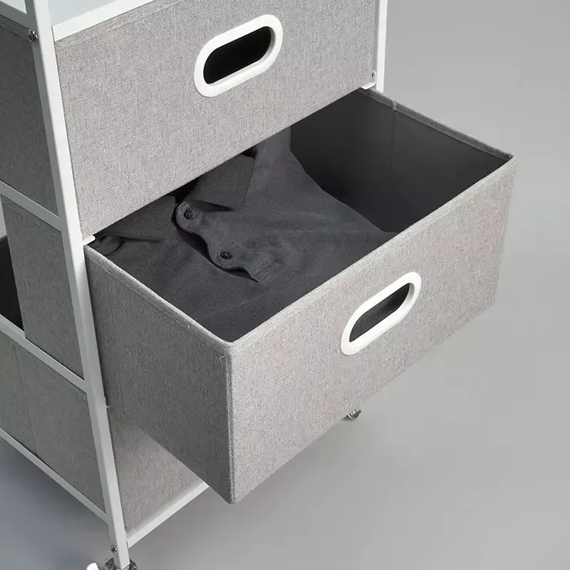 3-Drawer Rolling Cart with USB Power, Two Top Shelves, Built-in Charging Ports - Image 7