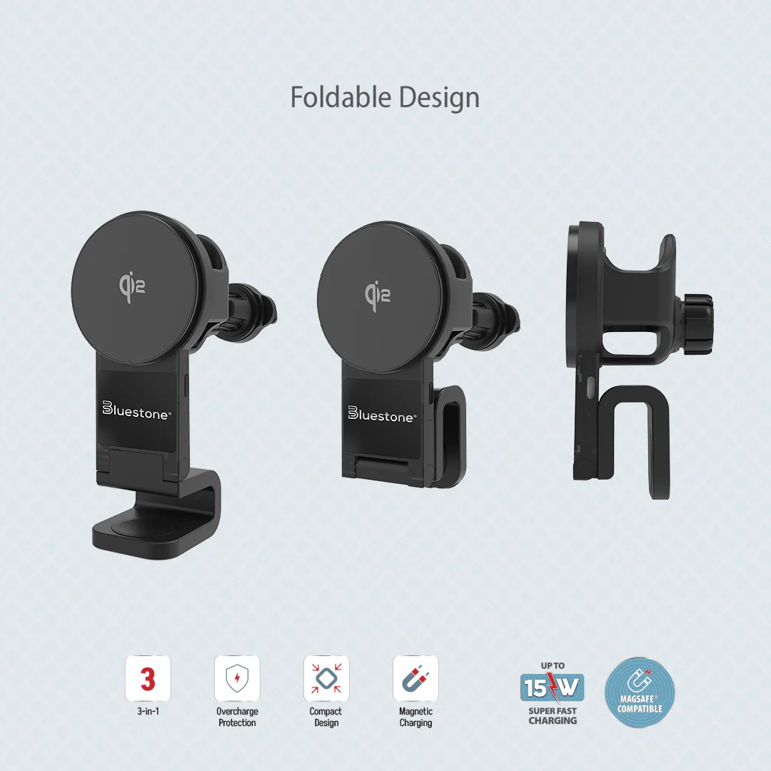 3-in-1 Magcharge Car Mount With Wireless Charging for Phone, Airpods and iWatch - Image 5
