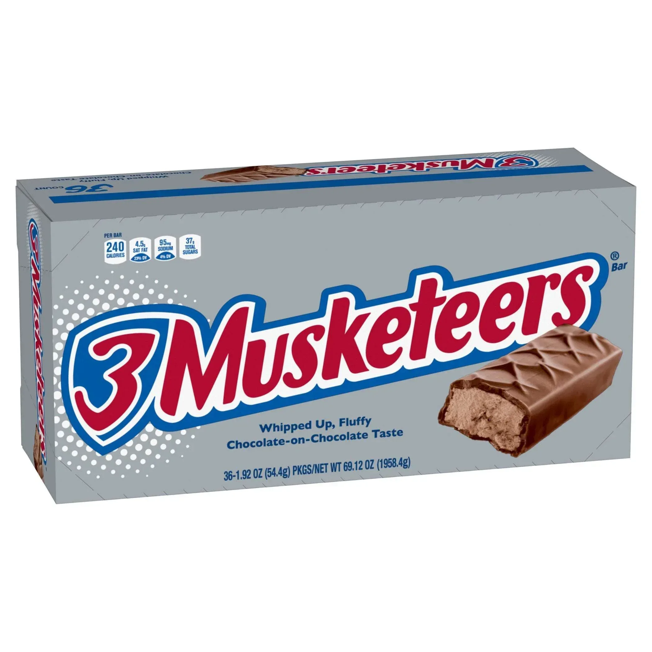 3 Musketeers Chocolate Candy Bar, Full Size, 1.92 oz, 36-count - Image 6
