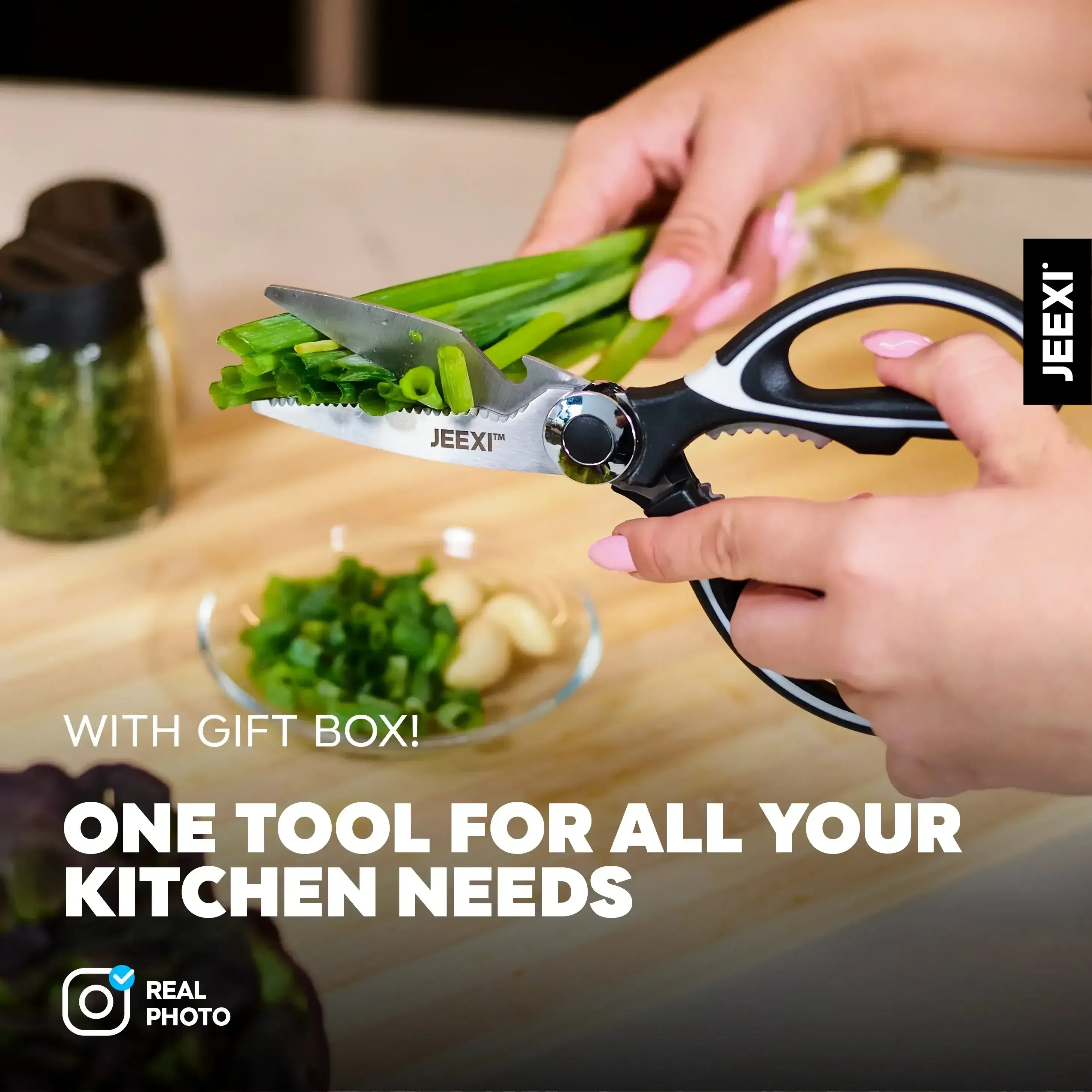3 Pack Kitchen Scissors, Ultra-Sharp Premium Stainless Steel Heavy Duty Kitchen Shears & Multi Purpose Poultry Shears for Chicken, Poultry, Fish, Meat, Vegetables, Herbs, Bottle opener, Nuts Cracker - Image 8