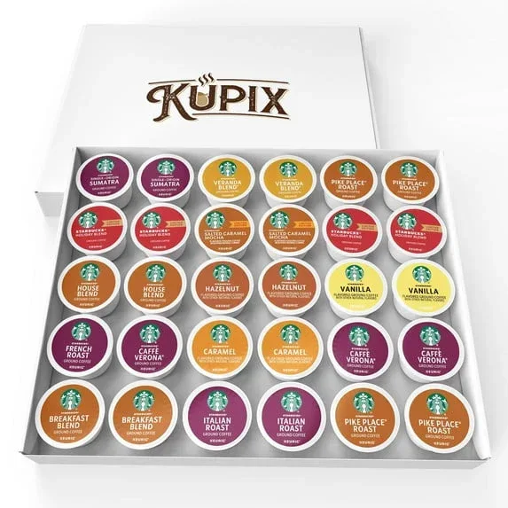 30 Count—Starbucks Variety Pack Sampler K-Cup Coffee Pods—Including Starbucks Blonde, Medium, Dark Roast, Flavored & Holiday Blend Coffee—for Keurig Brewers—1 box (15 Unique Flavors) - Image 2