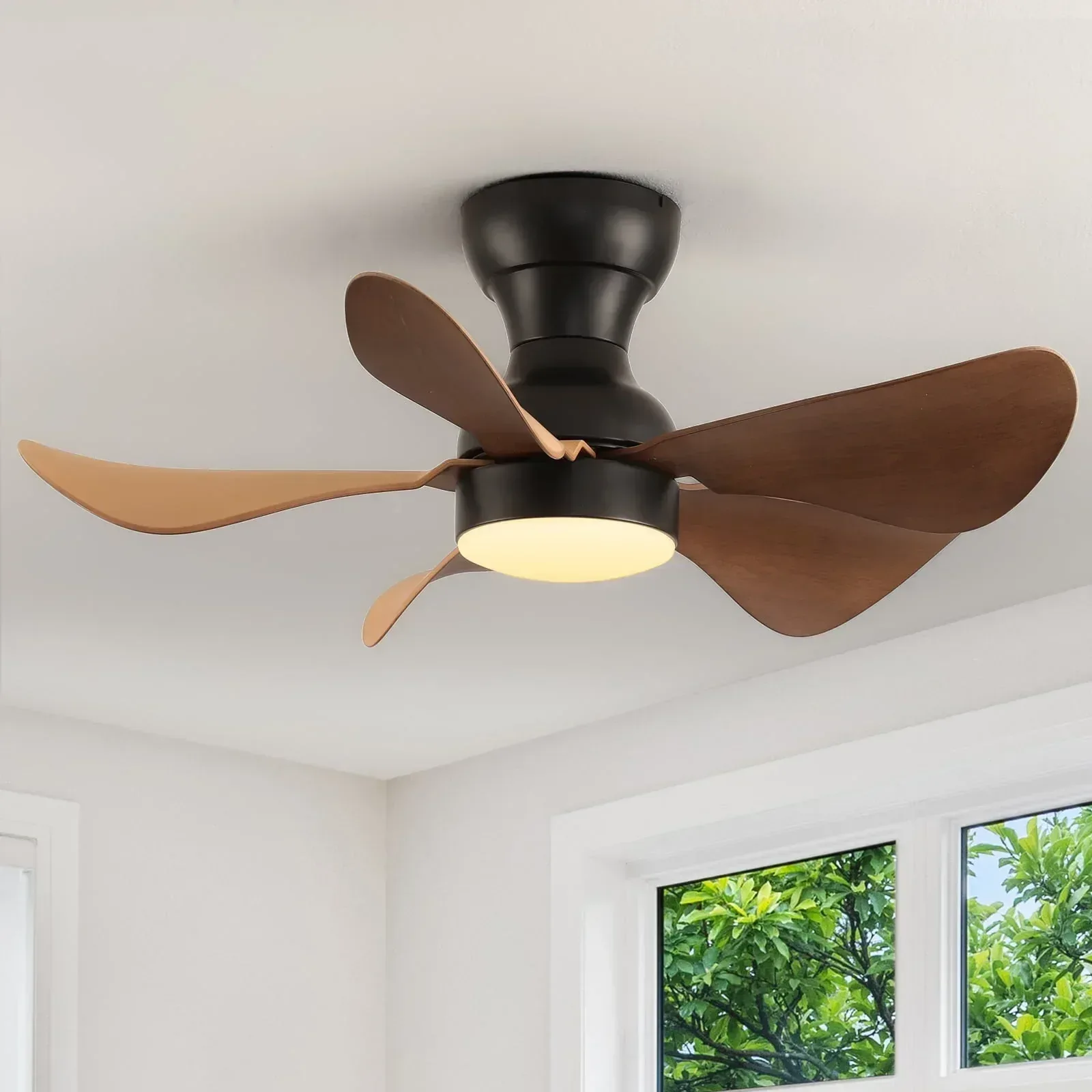 30 Inch Indoor Ceiling Fan with Light and Remote, Ceiling Fans with 5 Blades, 6-Speeds, 3 Colors for Farmhouse, Living Room, Bedroom - Image 5