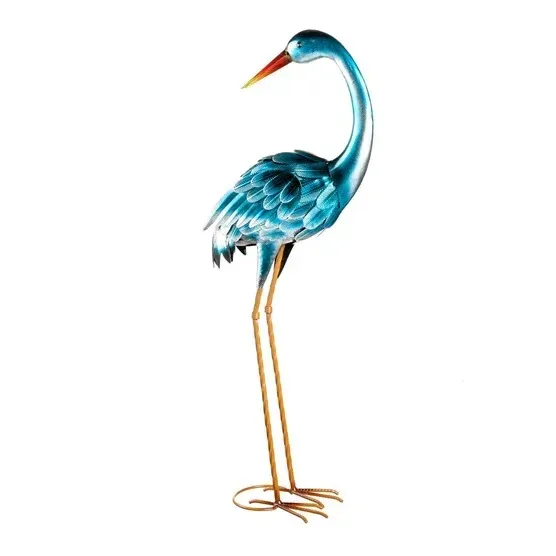 35” Blue Heron Statue Pair - Image 5