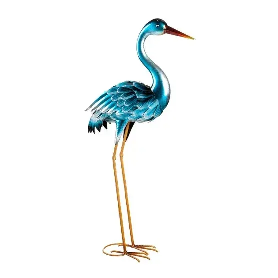 35” Blue Heron Statue Pair - Image 6