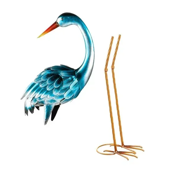 35” Blue Heron Statue Pair - Image 7