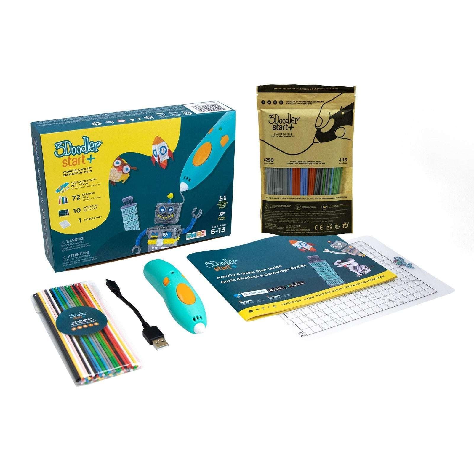 3Doodler Start+ 3D Pen Bundle With Bonus DoodlePad & 250 Refills