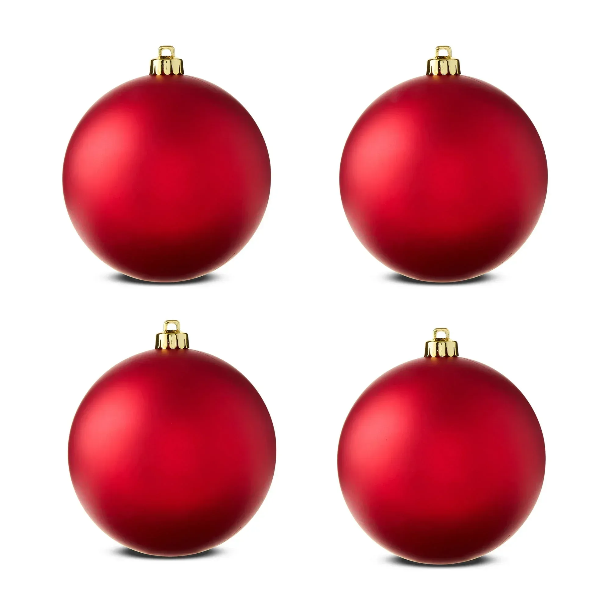 4-Count Matte Red Shatterproof Christmas Ornaments, 5.9 in, by Holiday Time - Image 8