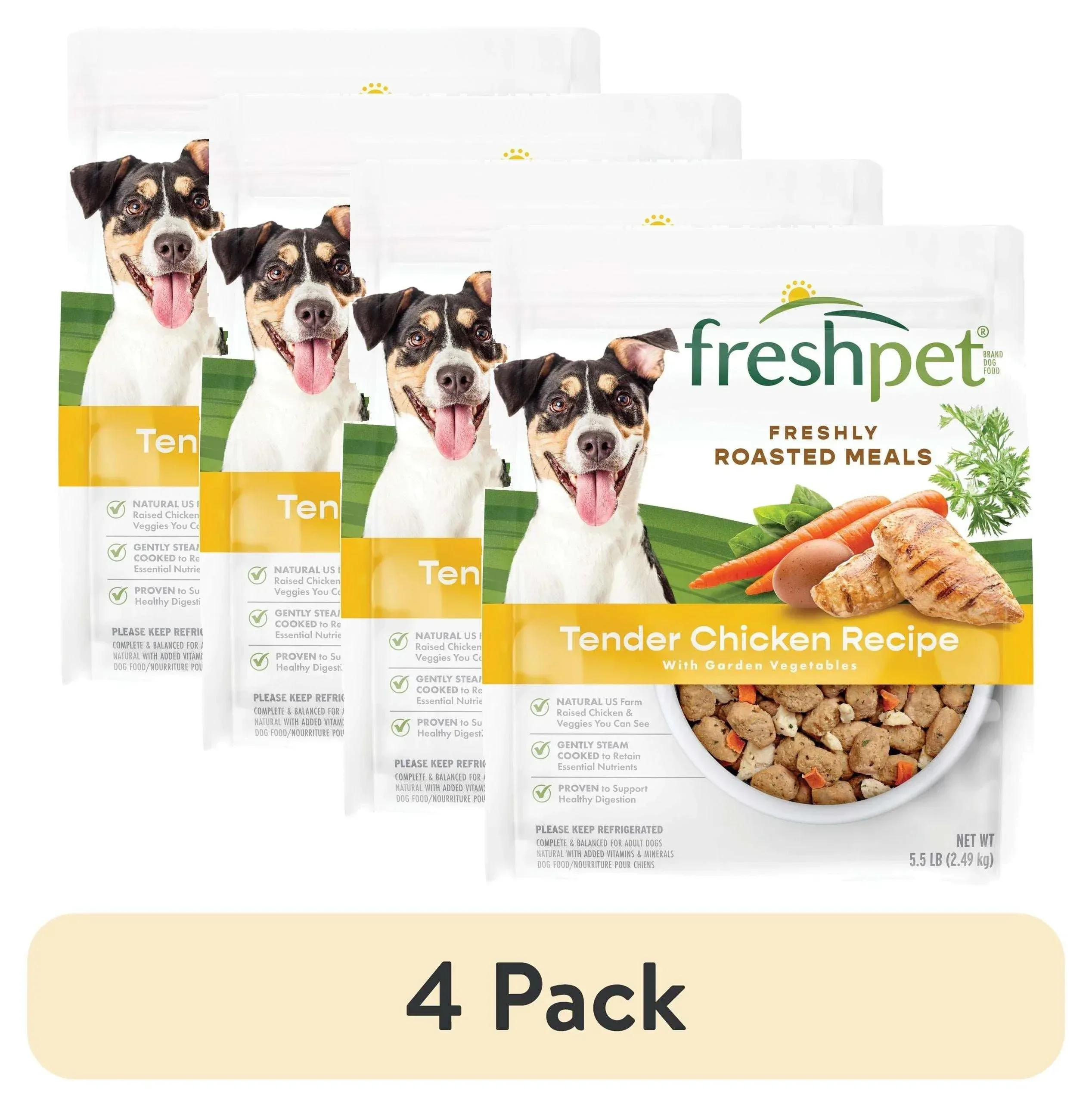 (4 pack) Freshpet Fresh Dog Food, Tender Chicken Recipe, Freshly Roasted Meals, 5.5 lb. - Image 10