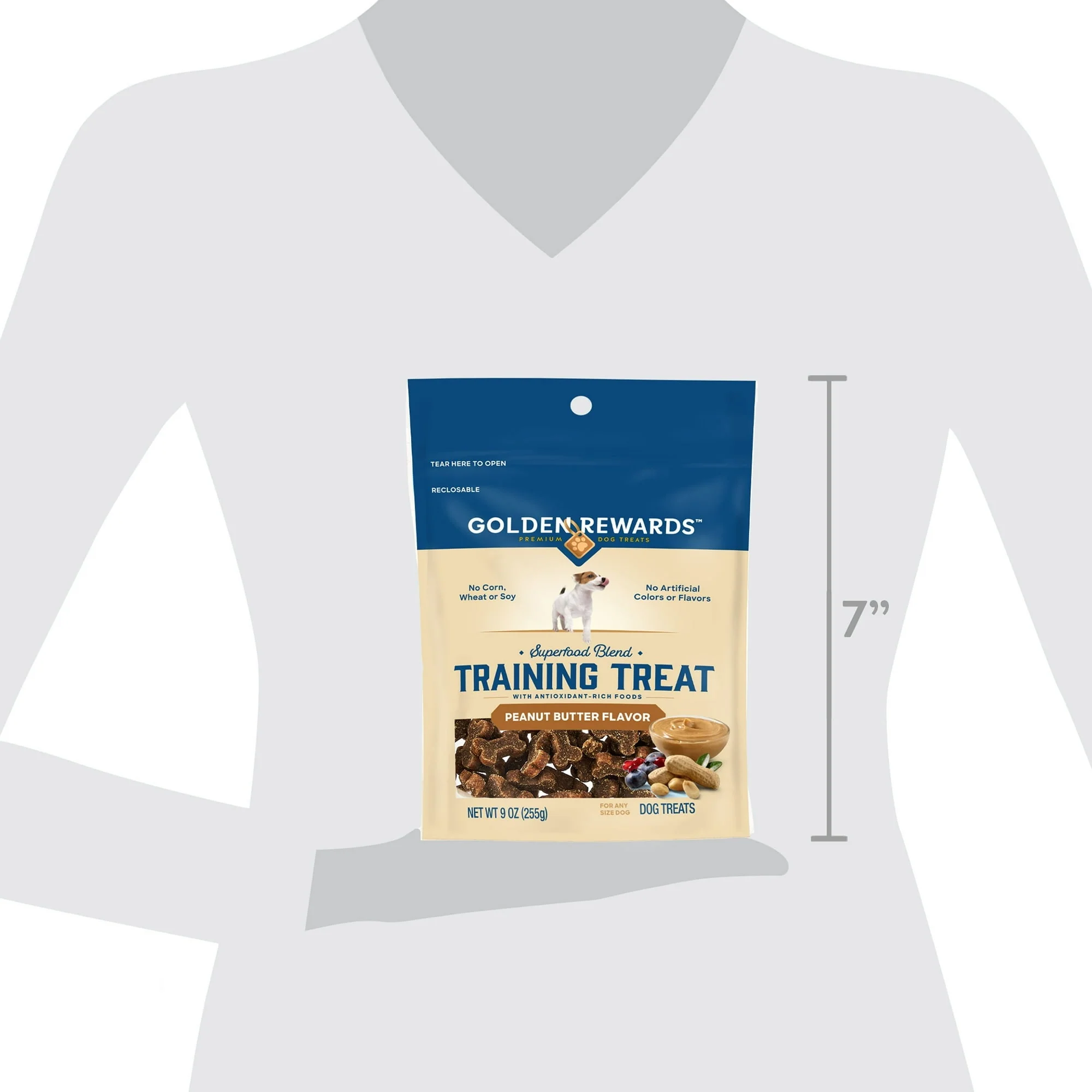 (4 pack) Golden Rewards Dog Training Treats with Peanut Butter Flavor, 9 oz Pouch - Image 8