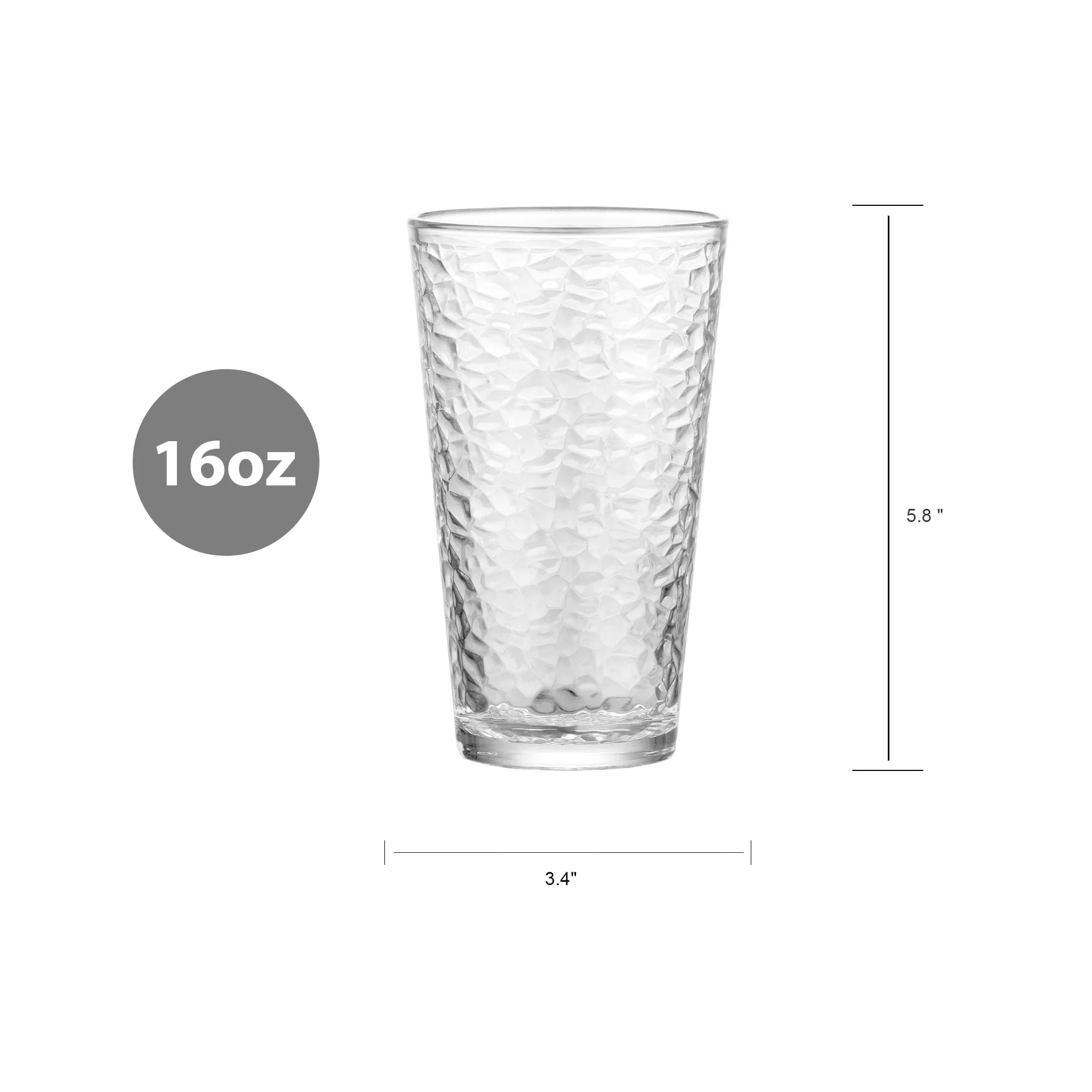 (4 pack) Mainstays Annesdale Glass Drinking Beverage Glasses, 16 oz (Set of 8) - Image 5