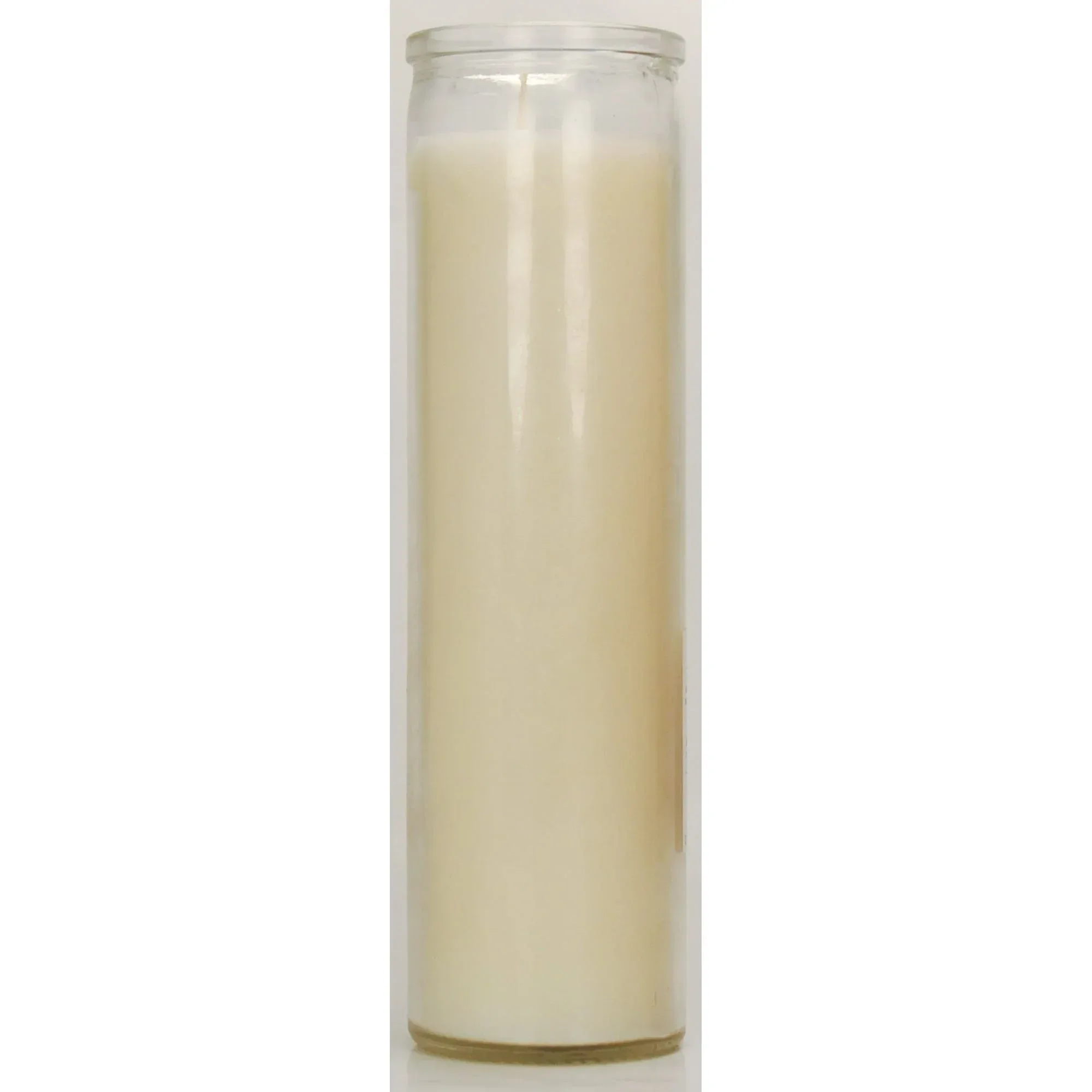 (4 pack) Prayer Candle Clear Glass White Wax, 8 Inch