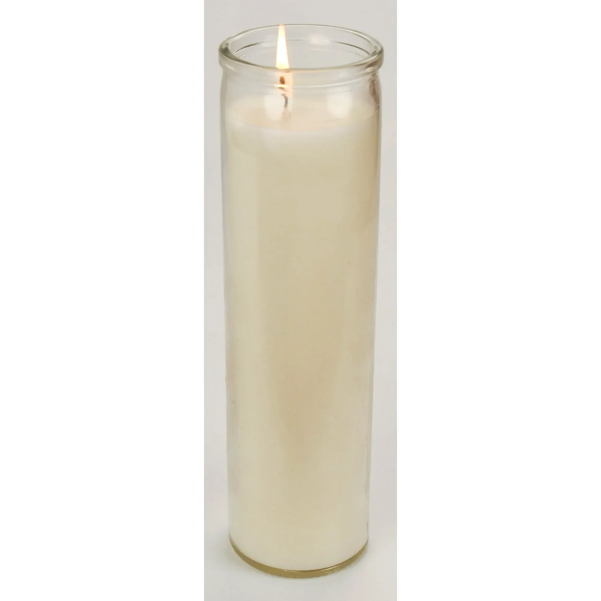 (4 pack) Prayer Candle Clear Glass White Wax, 8 Inch - Image 2
