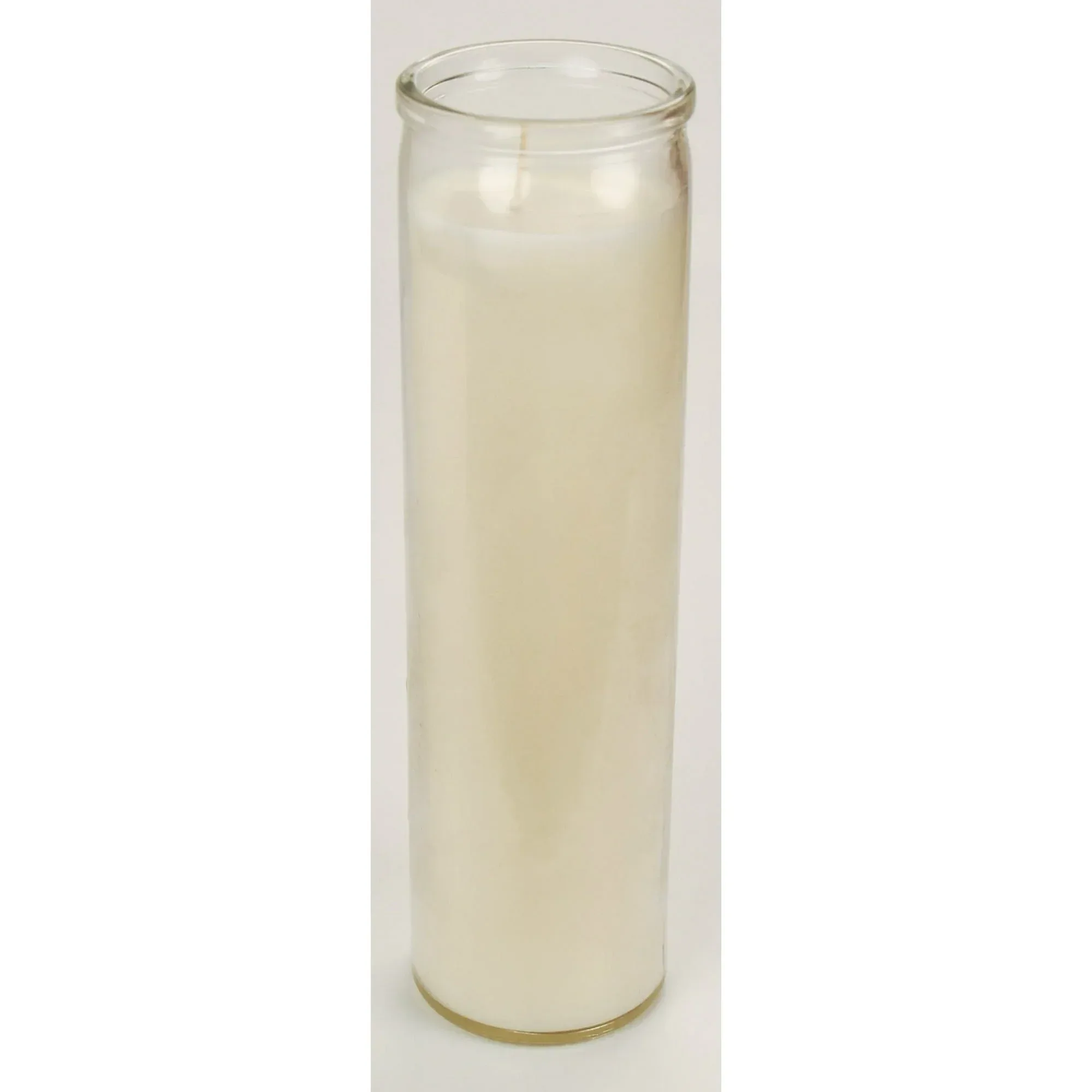 (4 pack) Prayer Candle Clear Glass White Wax, 8 Inch - Image 3