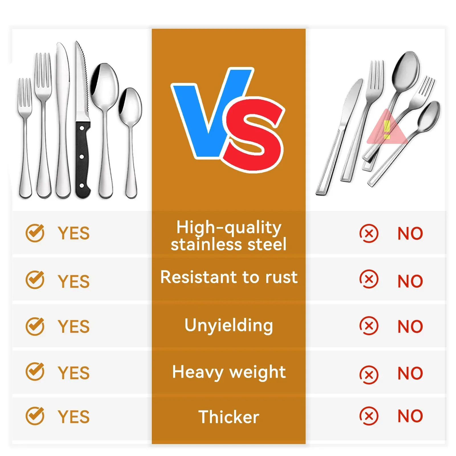 48-Pieces Silverware Set for 8, Stainless Steel Flatware Cutlery Utensil Set forks and Spoons, Kitchen Tableware Set - Image 8
