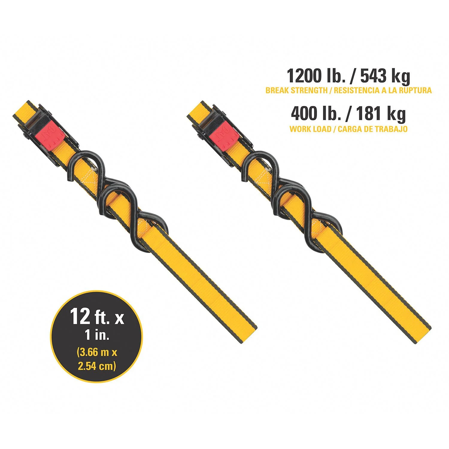 4pc Ratchet Tie Down and Cam Buckle Set - Image 3