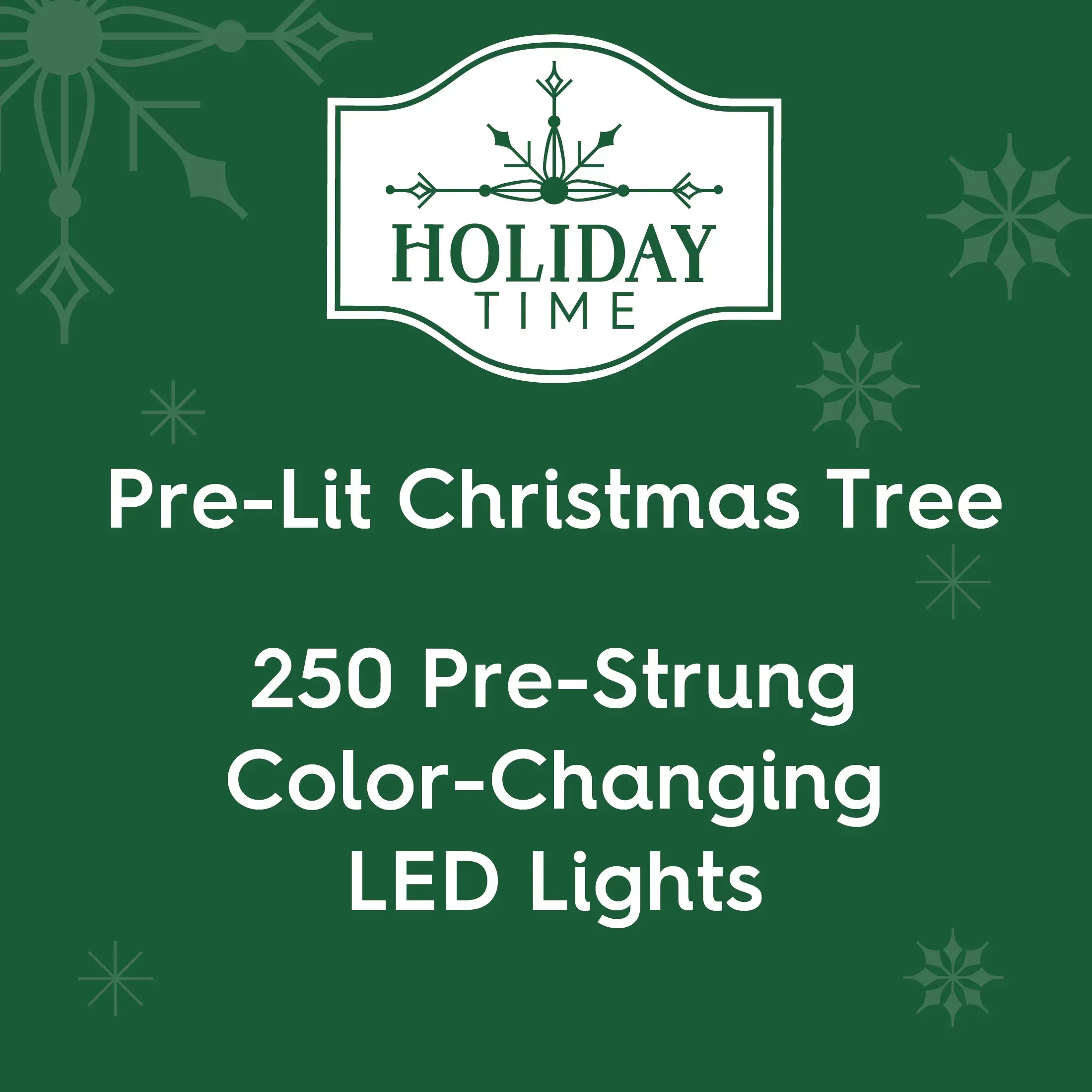 6.5 ft Pre-Lit Madison Pine Artificial Christmas Tree with 250 Color-Changing LED Lights and Stand, by Holiday Time - Image 3