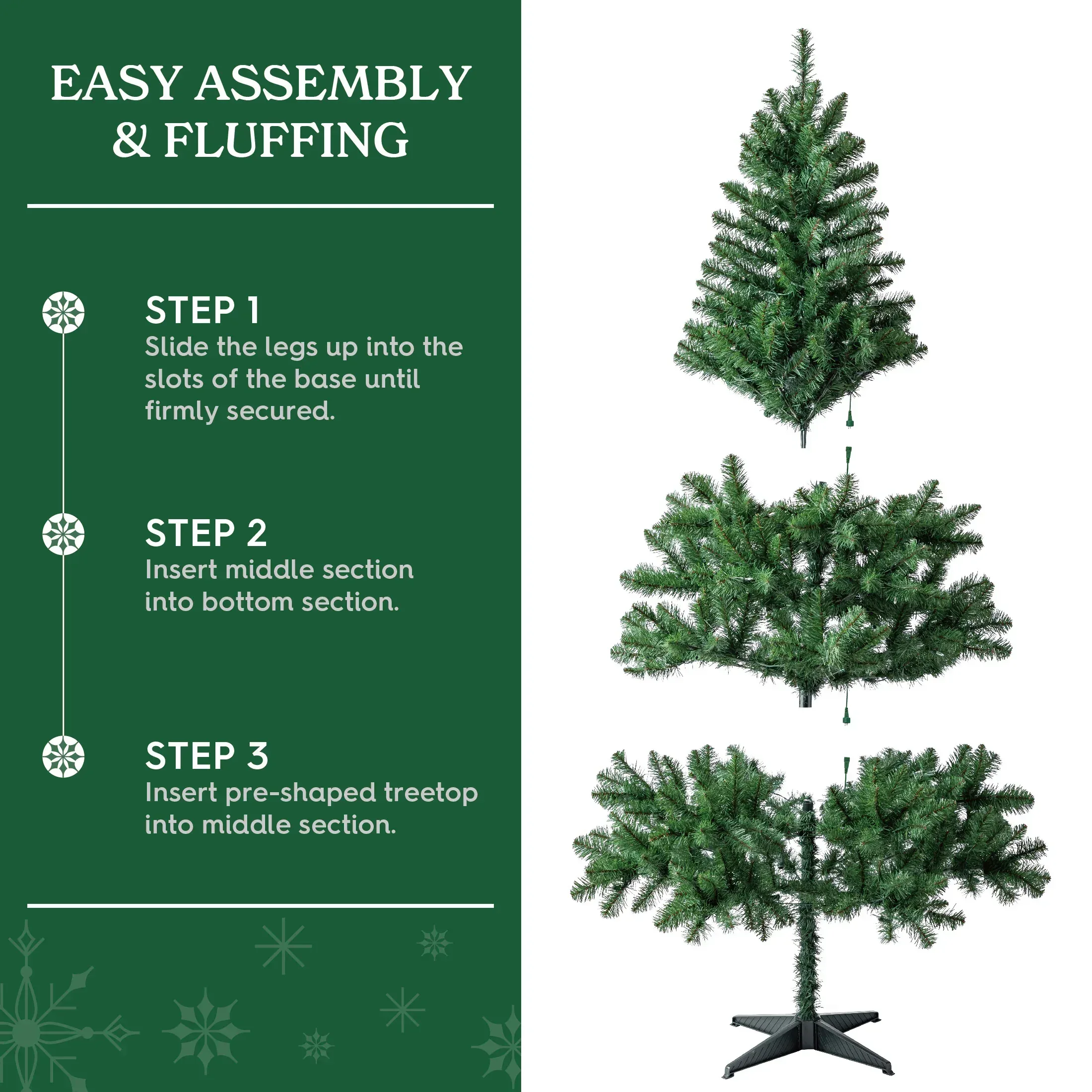 6.5 ft Pre-Lit Madison Pine Artificial Christmas Tree with 250 Color-Changing LED Lights and Stand, by Holiday Time - Image 2
